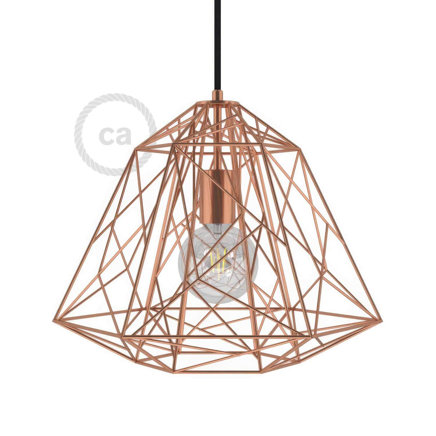 Gitter XL Lampenschirm Apollo aus Metall mit Lampenfassungen E27 – Kupfer