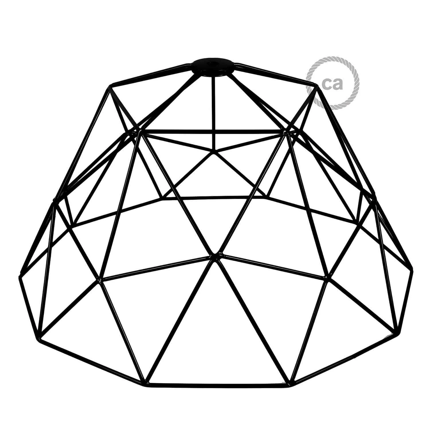 XL-Käfig-Lampenschirm Dome aus Metall mit E27 Lampenfassung - Schwarz - Image 3