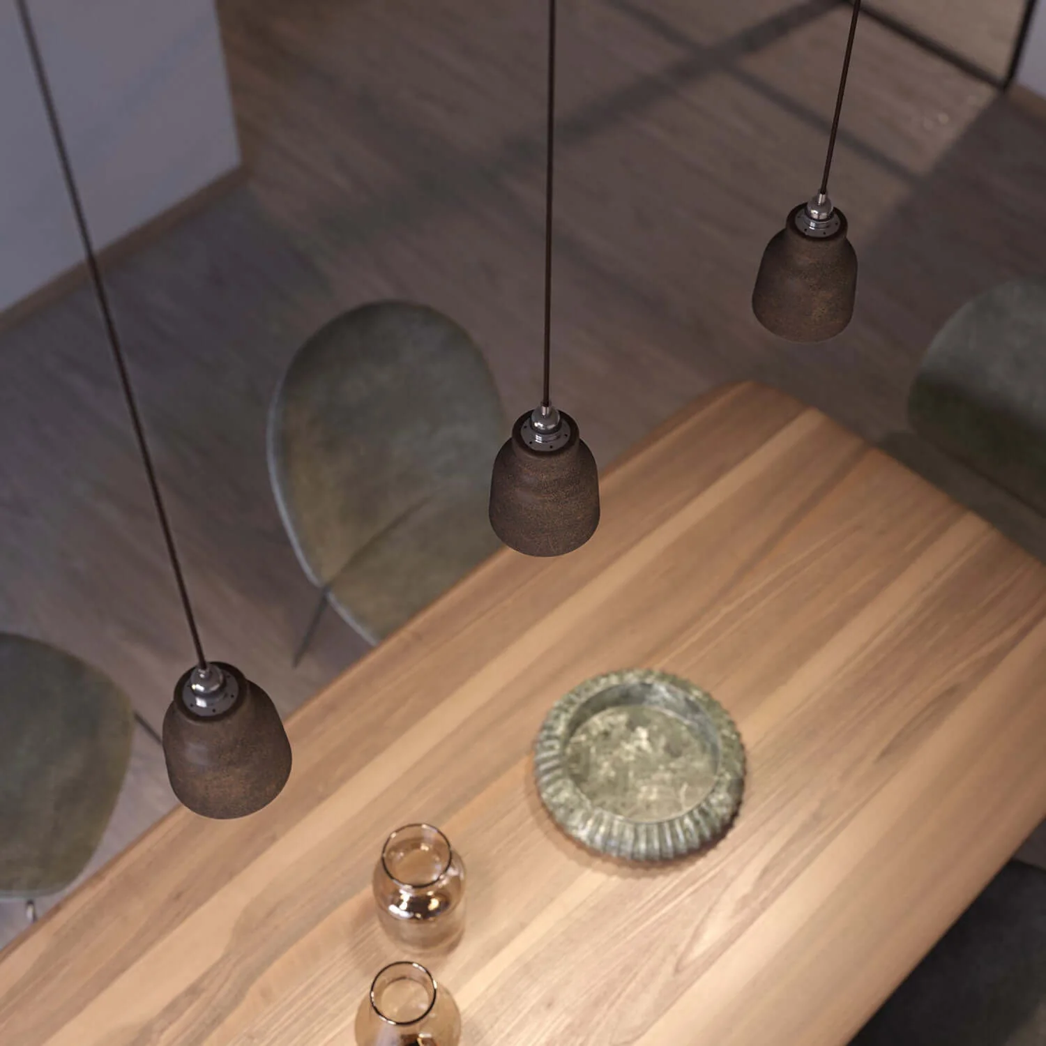Vaso-Lampenschirm aus Keramik, Kollektion Materia - Made in Italy - Corten-Effekt - Image 3