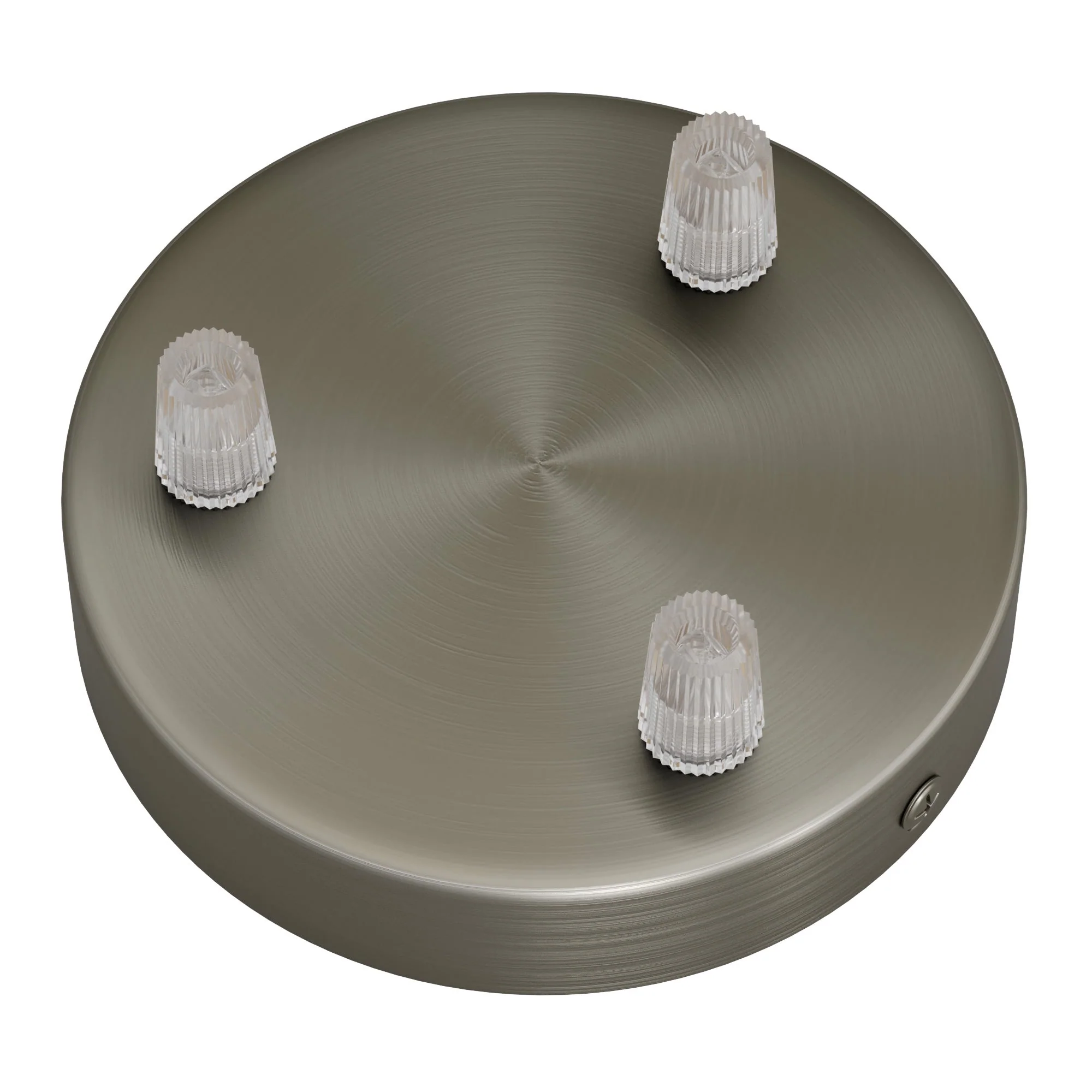Zylindrisches Lampenbaldachin-Set aus Metall mit 3 Löchern – Satin-Titan - Image 2