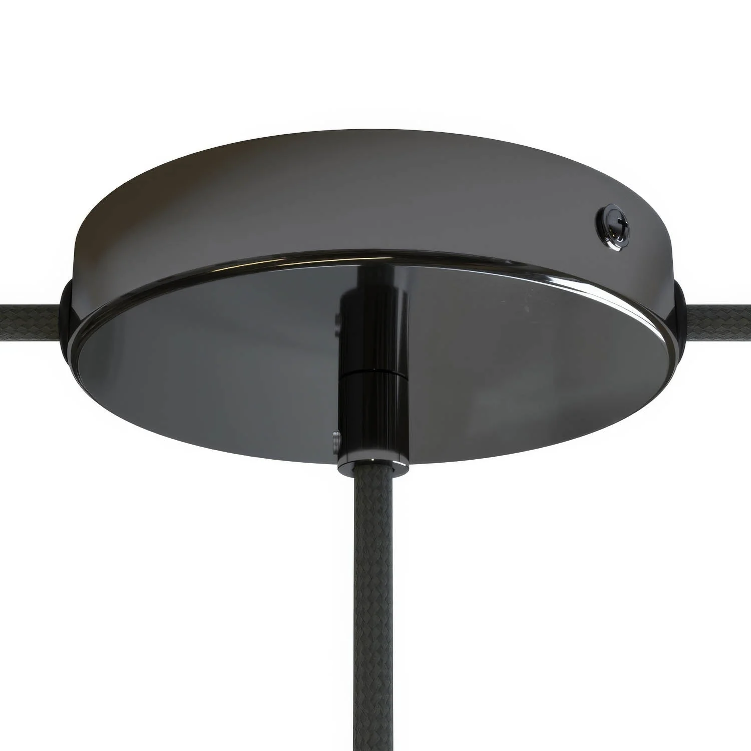 Zylindrischer Baldachin-Bausatz aus Metall mit 1 zentralem und 2 seitlichen Löchern – Perlschwarz - Image 6