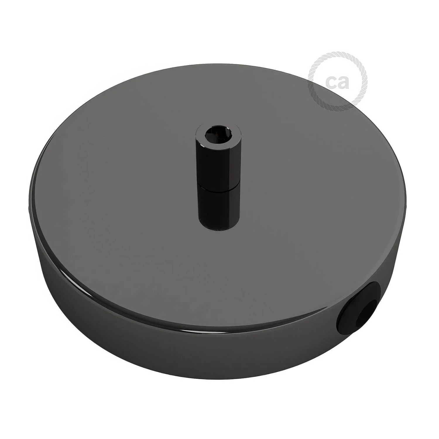 Zylindrischer Baldachin-Bausatz aus Metall mit 1 zentralem und 2 seitlichen Löchern – Perlschwarz - Image 7