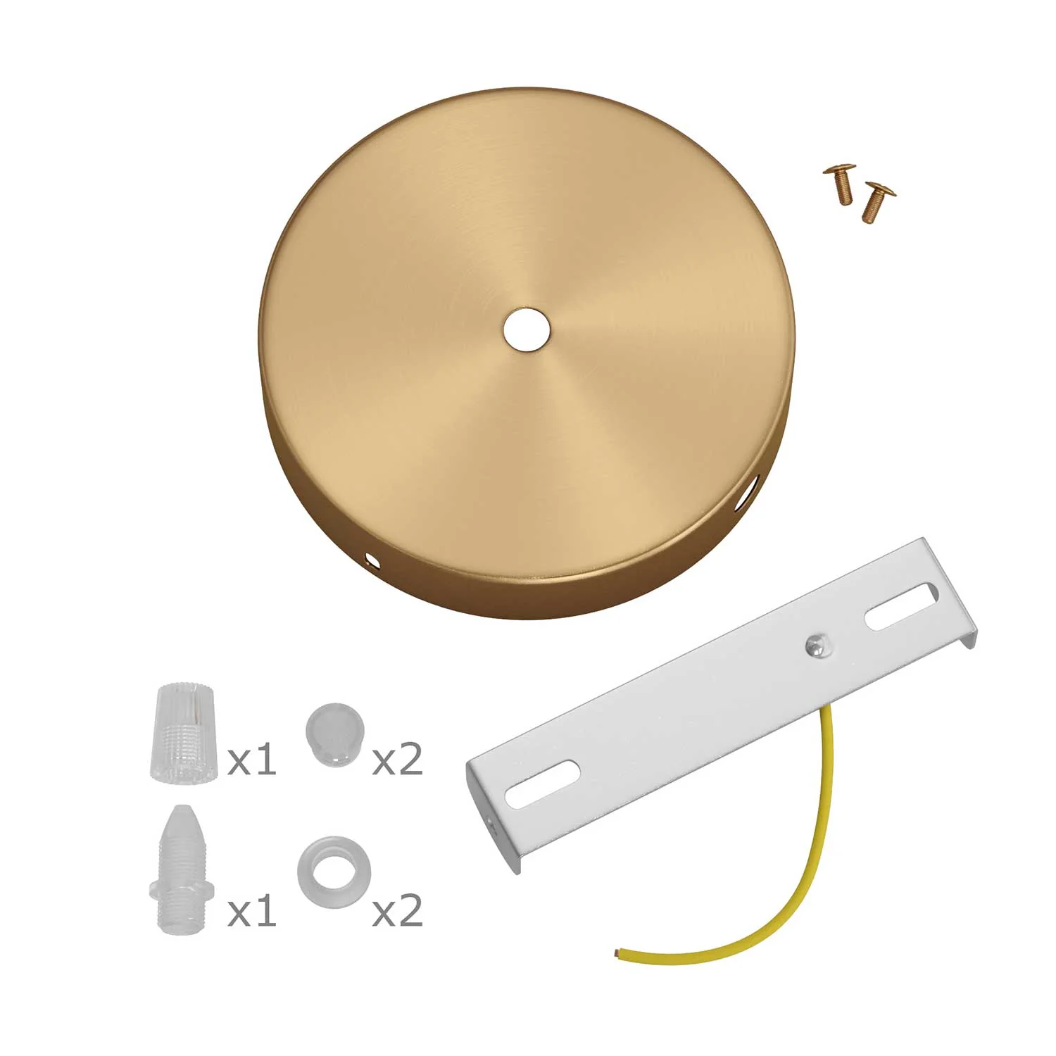 Zylindrisches Baldachin-Kit aus Metall mit 1 mittigem und 2 seitlichen Löchern – Gebürstete Bronze - Image 3