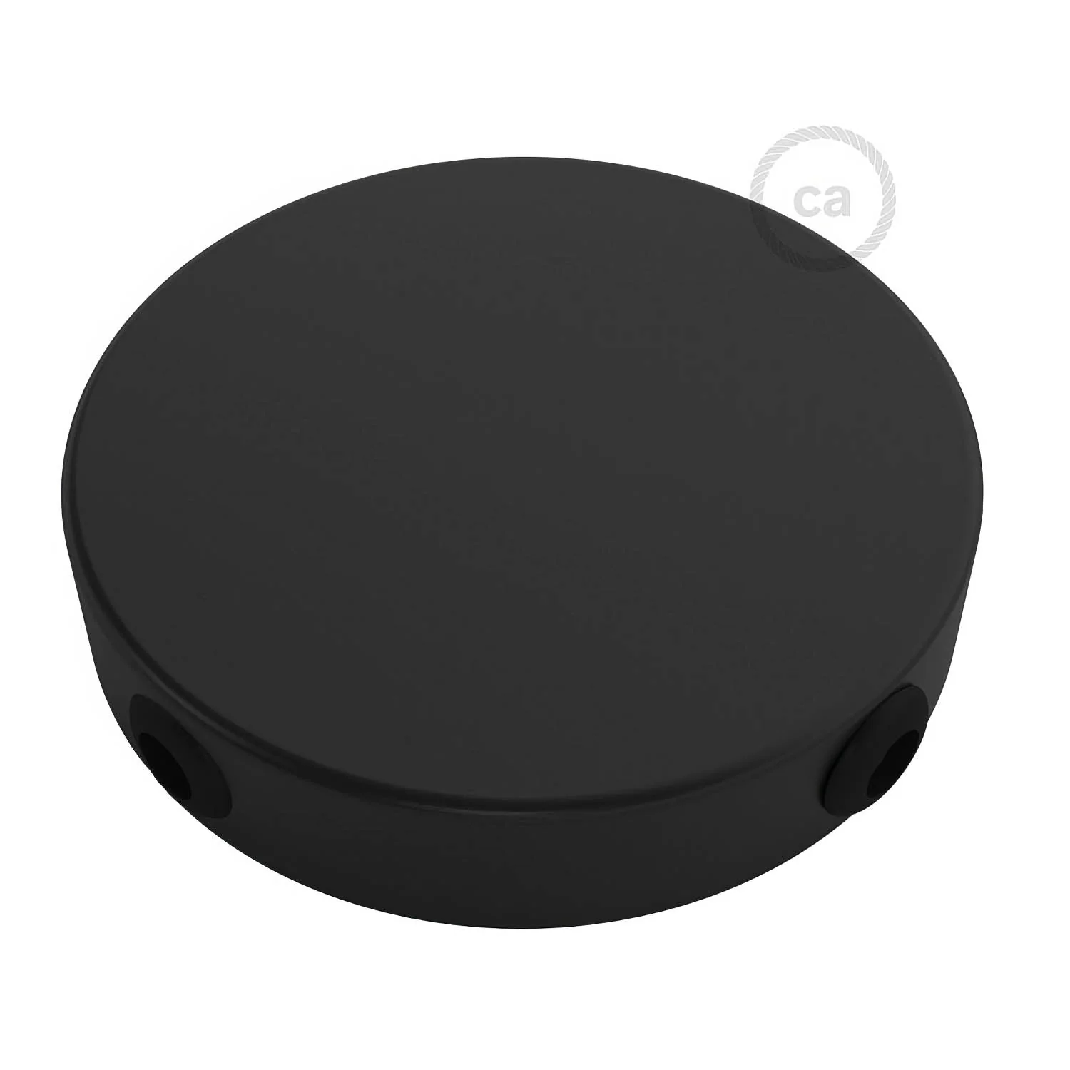 Zylindrisches, seitlich 4-fach gelochtes Metall-Baldachin-Kit (Verteilerdose) – Schwarz - Image 2