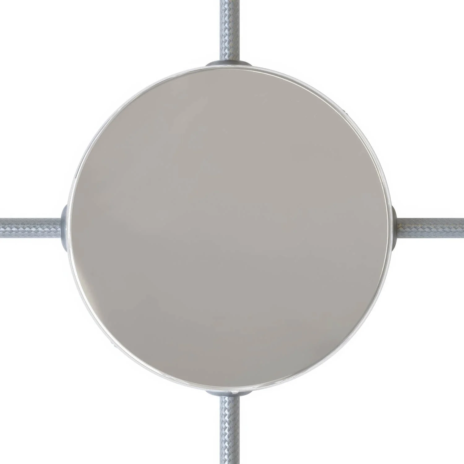 Zylinderförmiges Baldachin-Kit aus Metall mit 4 seitlichen Öffnungen (Verteilerdose) – Chrom