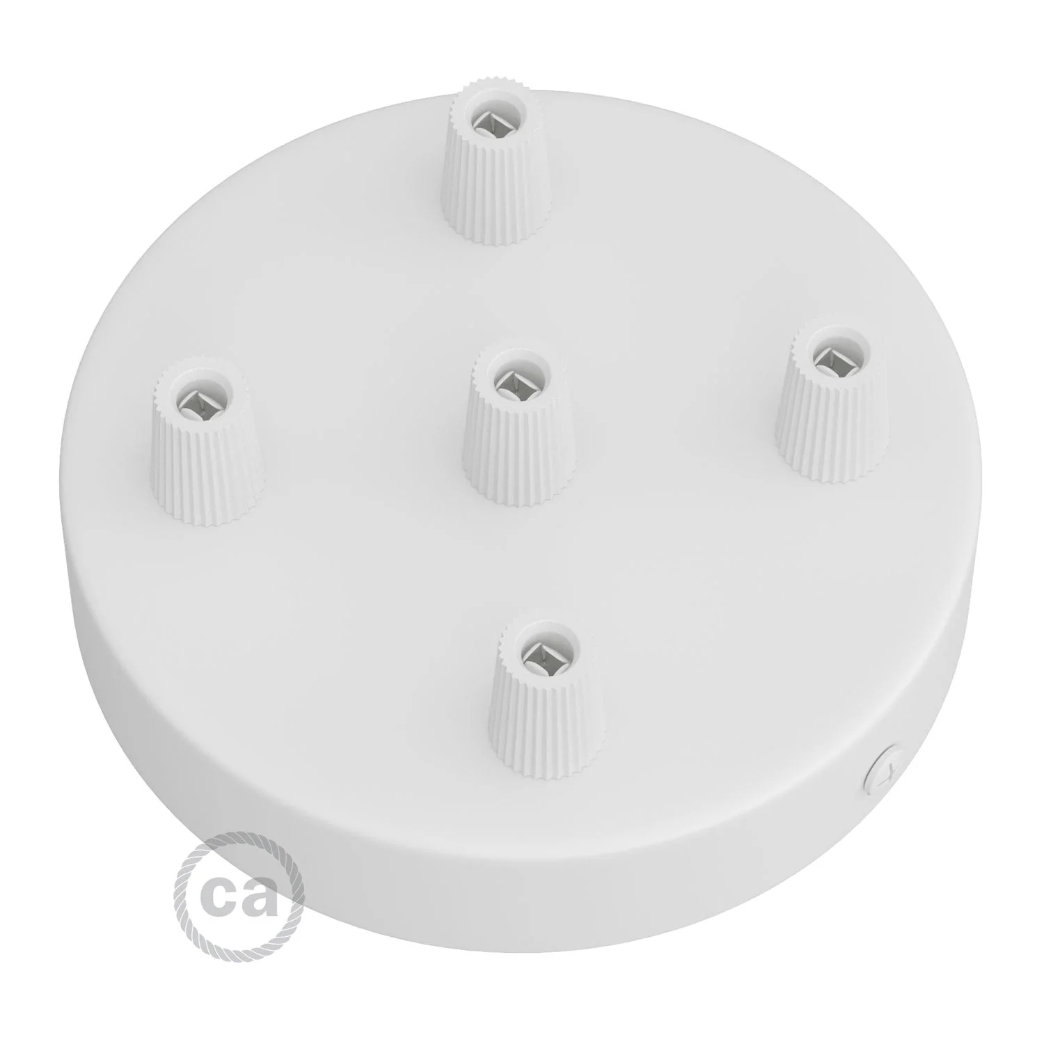 Zylindrisches Lampenbaldachin-Set aus Metall mit 5 Löchern – Mattweiß - Image 2