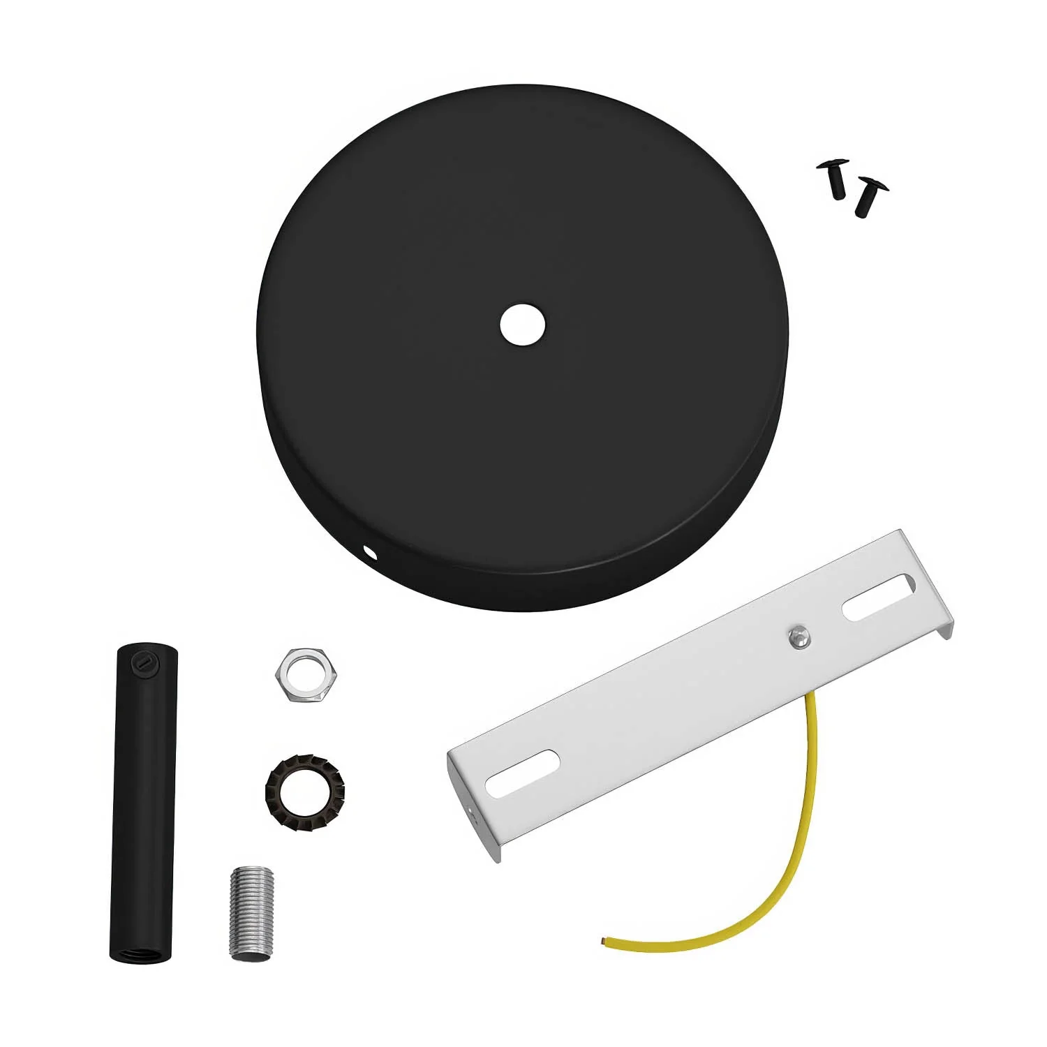 Zylindrisches Baldachin-Kit aus Metall mit 7-cm-Zugentlastung – Schwarz - Image 3