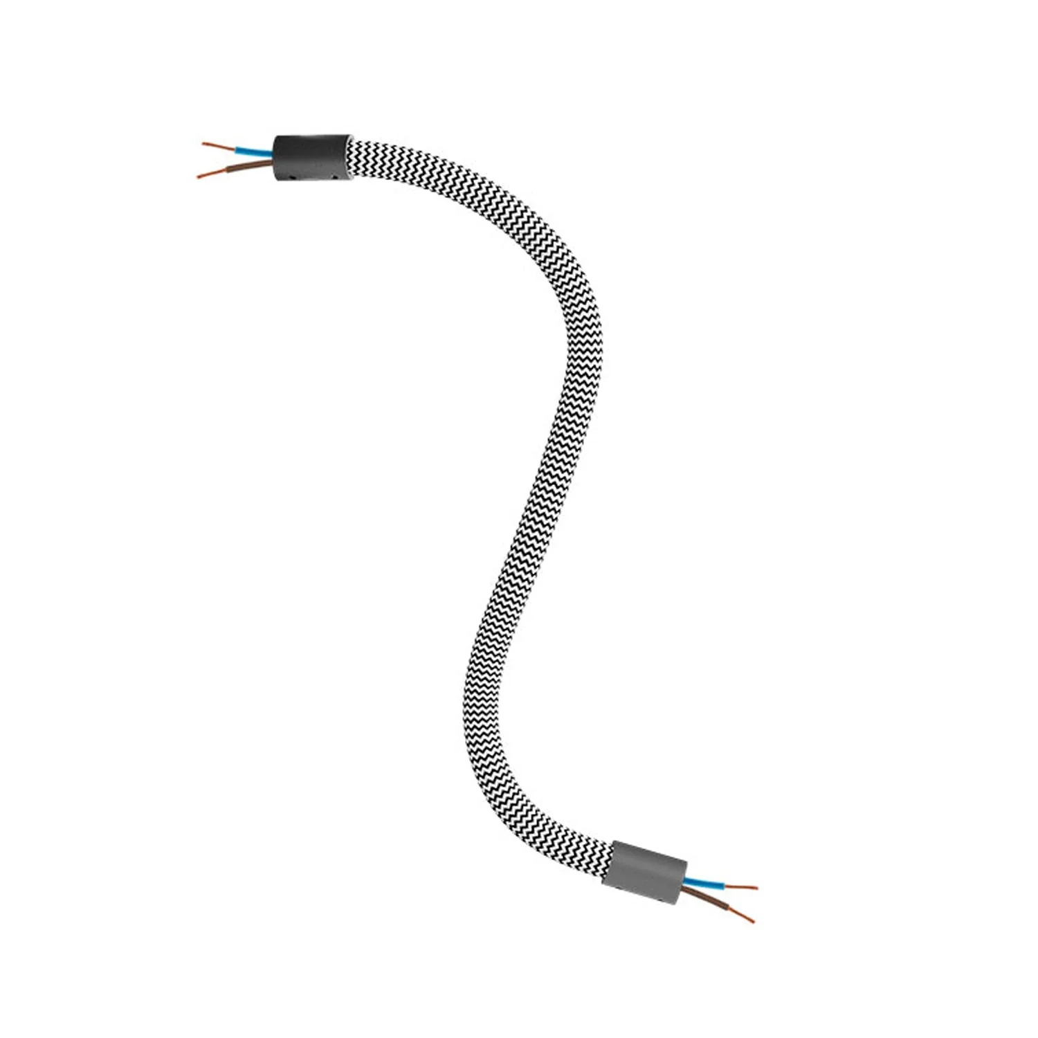 Kit Creative Flex – flexibles Verlängerungsrohr mit Stoffummantelung RZ04 Schwarz Weiß und Metallendstücken - Image 12