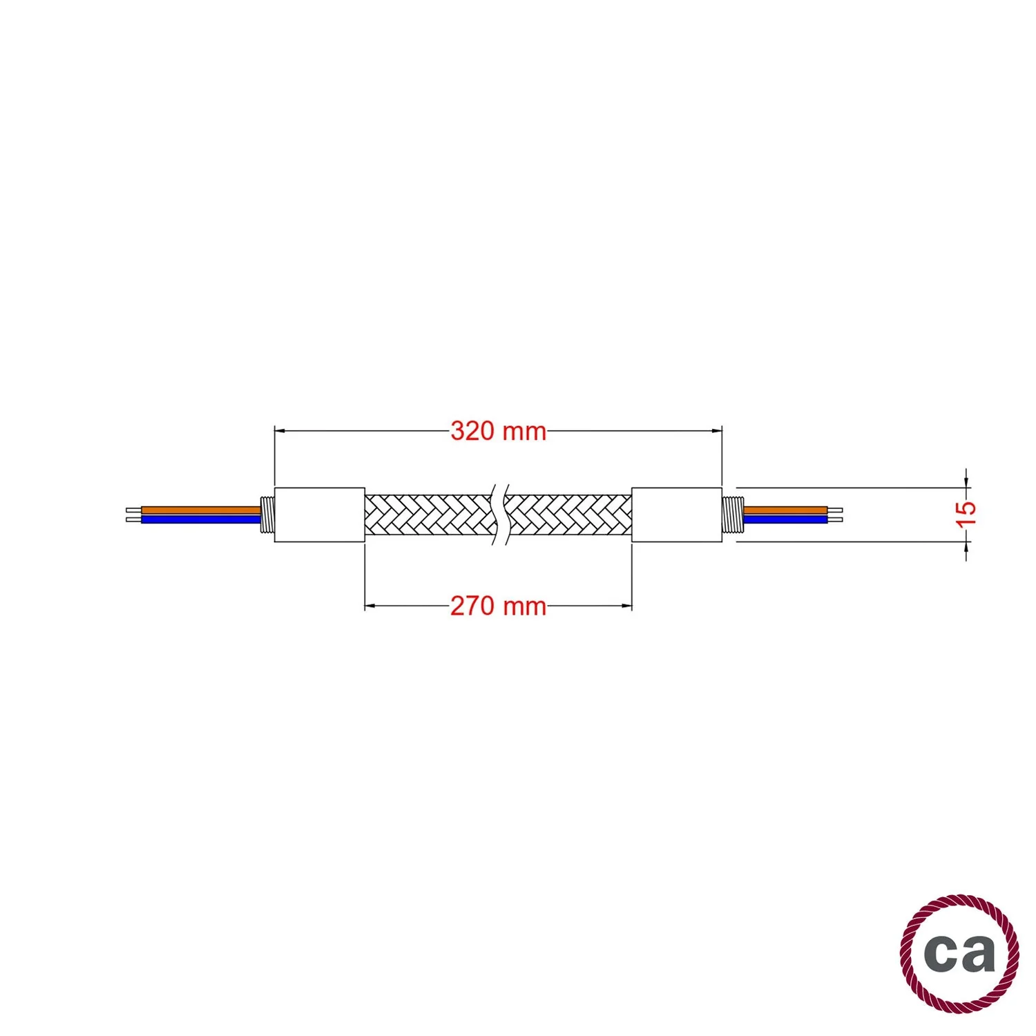 Kit Creative Flex flexibler Verlängerungsschlauch mit Stoffummantelung RM75 Titanio mit Metallendstücken - Image 5