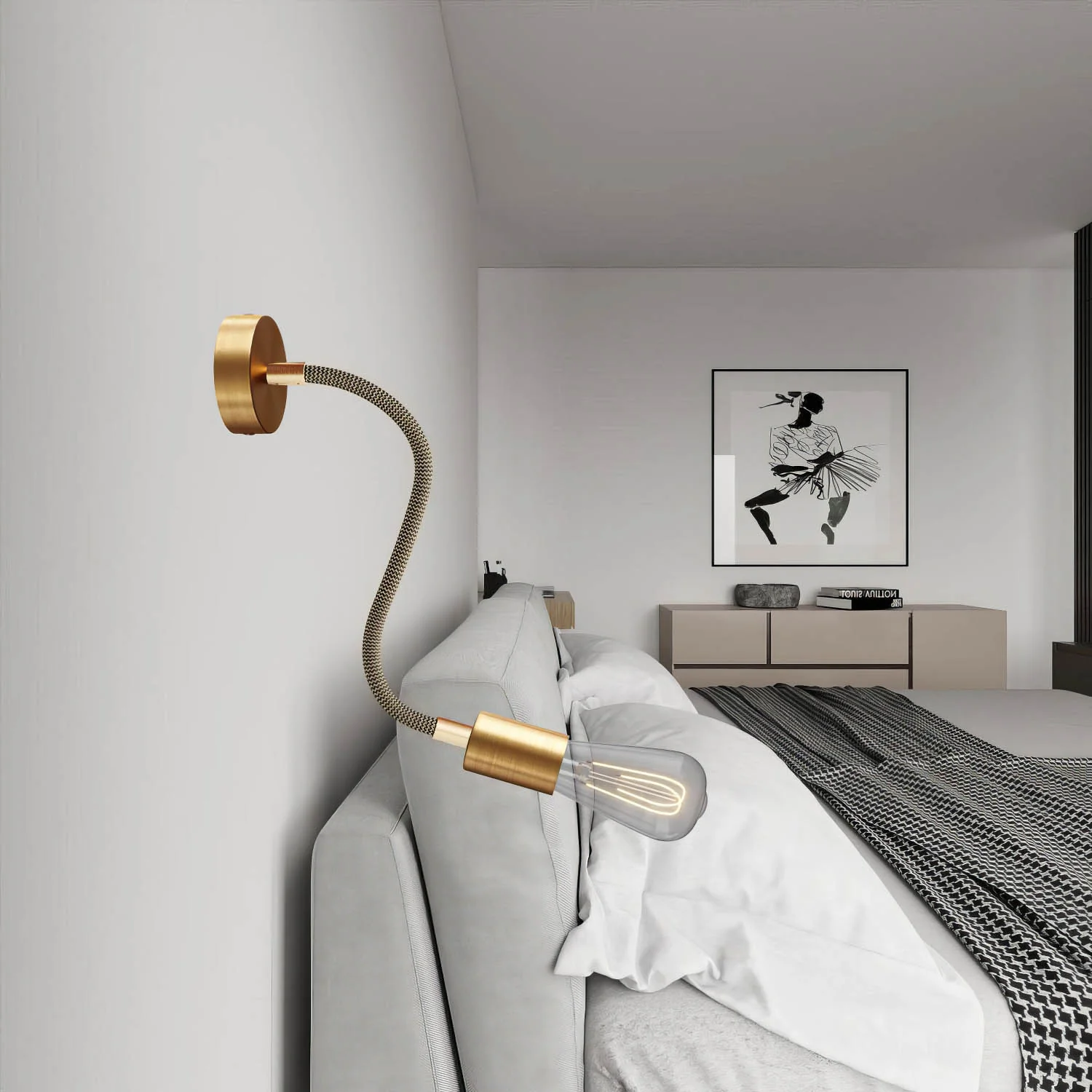 Kit Creative Flex Verlängerungsrohr, ummantelt mit Stoff RZ24 Schwarz und Gold mit Metallendstücken - Image 34