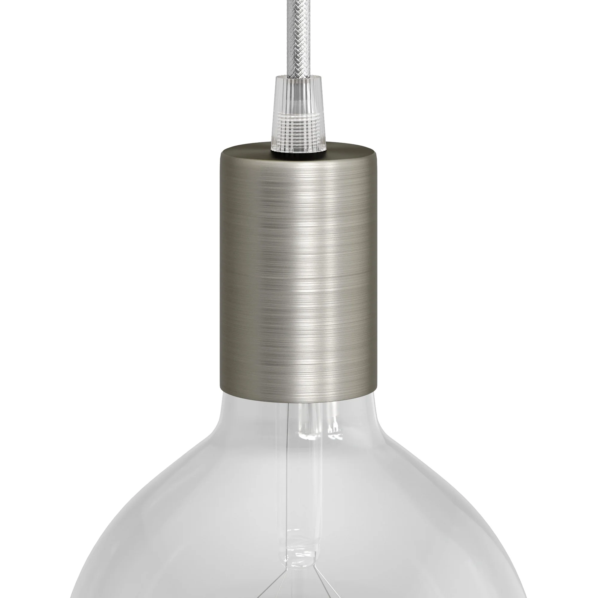 Zylindrisches E27 Lampenfassungskit aus Metall – Satin-Titan
