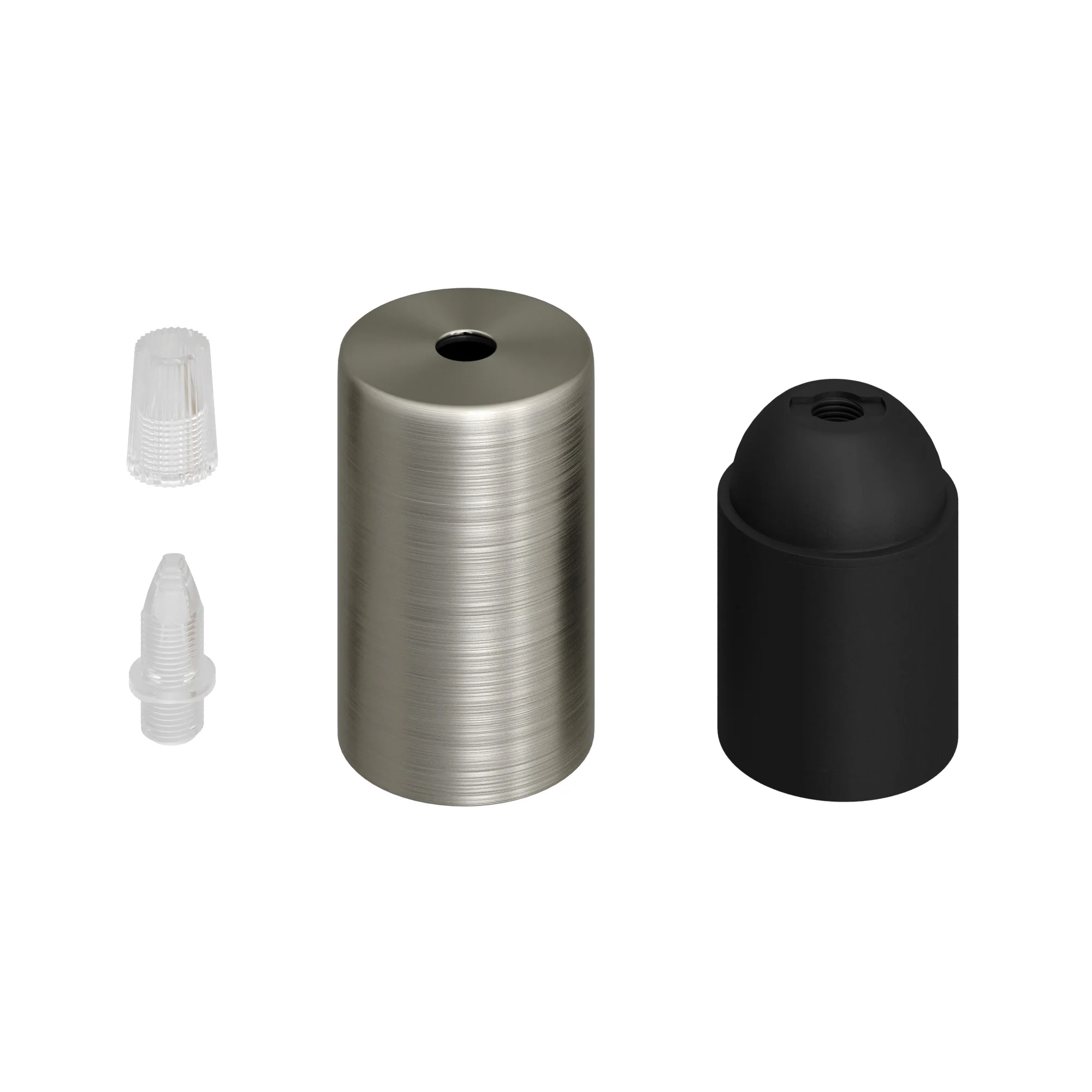 Zylindrisches E27 Lampenfassungskit aus Metall – Satin-Titan - Image 2