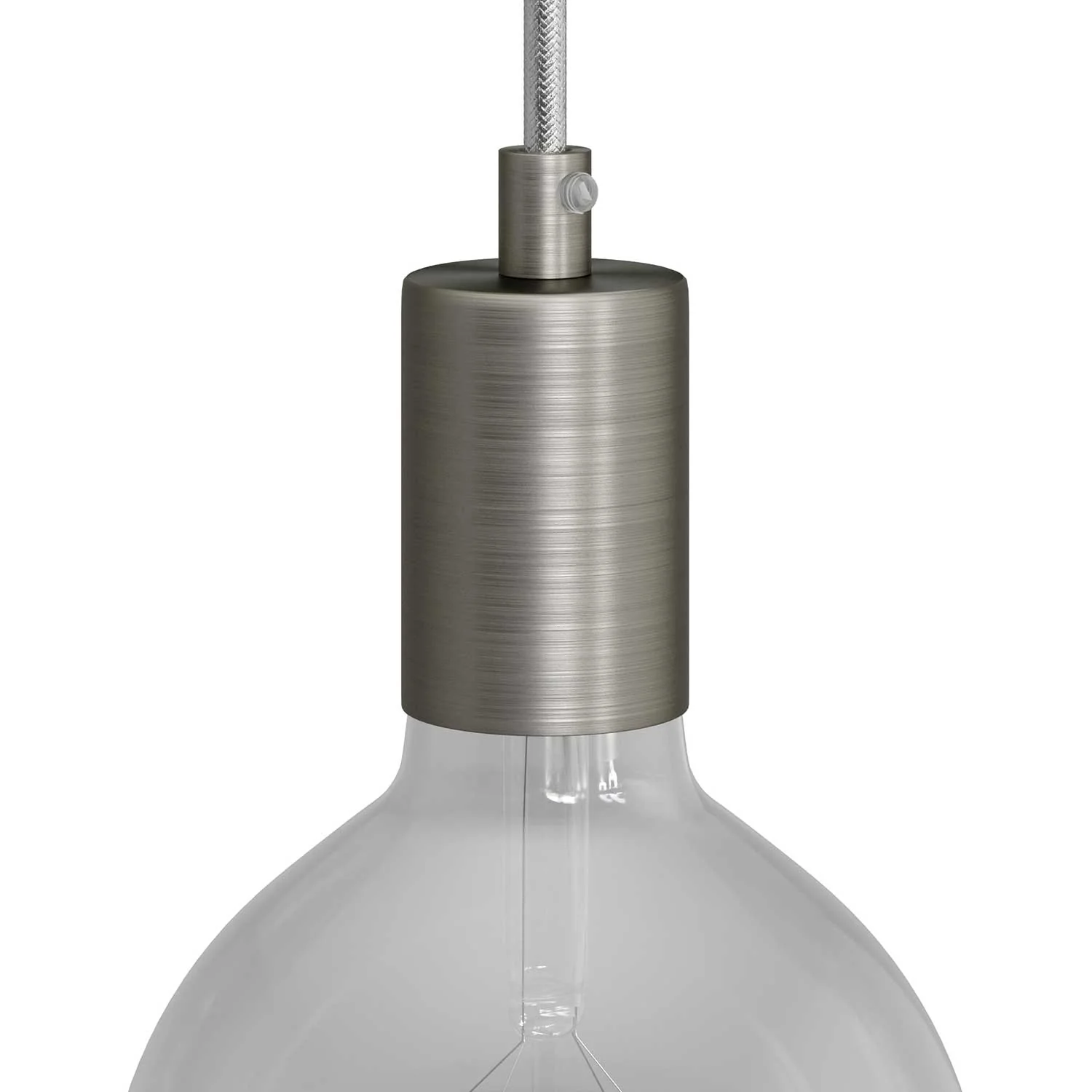 Zylindrisches E27 Lampenfassungskit aus Metall – Satin-Titan - Image 5