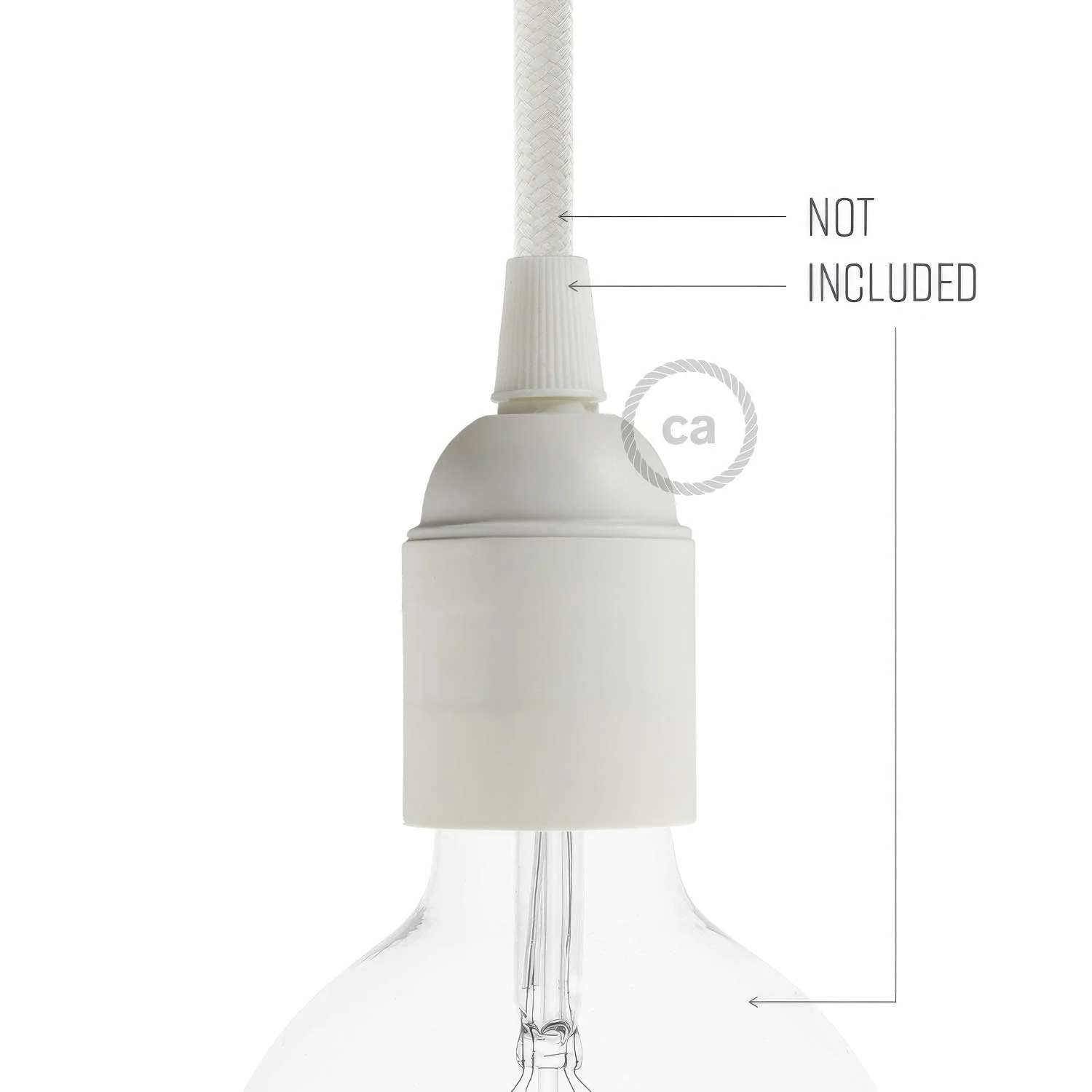 E27 Lampenfassung-Set aus Thermoplast - Weiß - Image 3