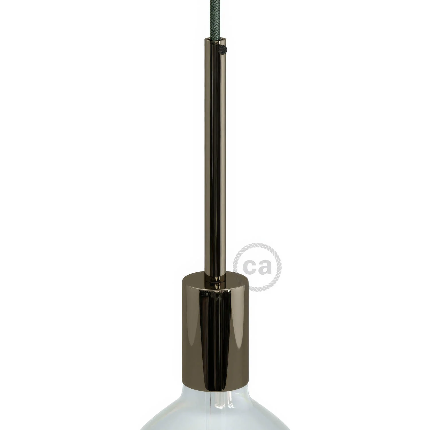 E27-Zylinder-Lampenfassungs-Kit aus Metall mit 15 cm Zugentlastung – Black Pearl