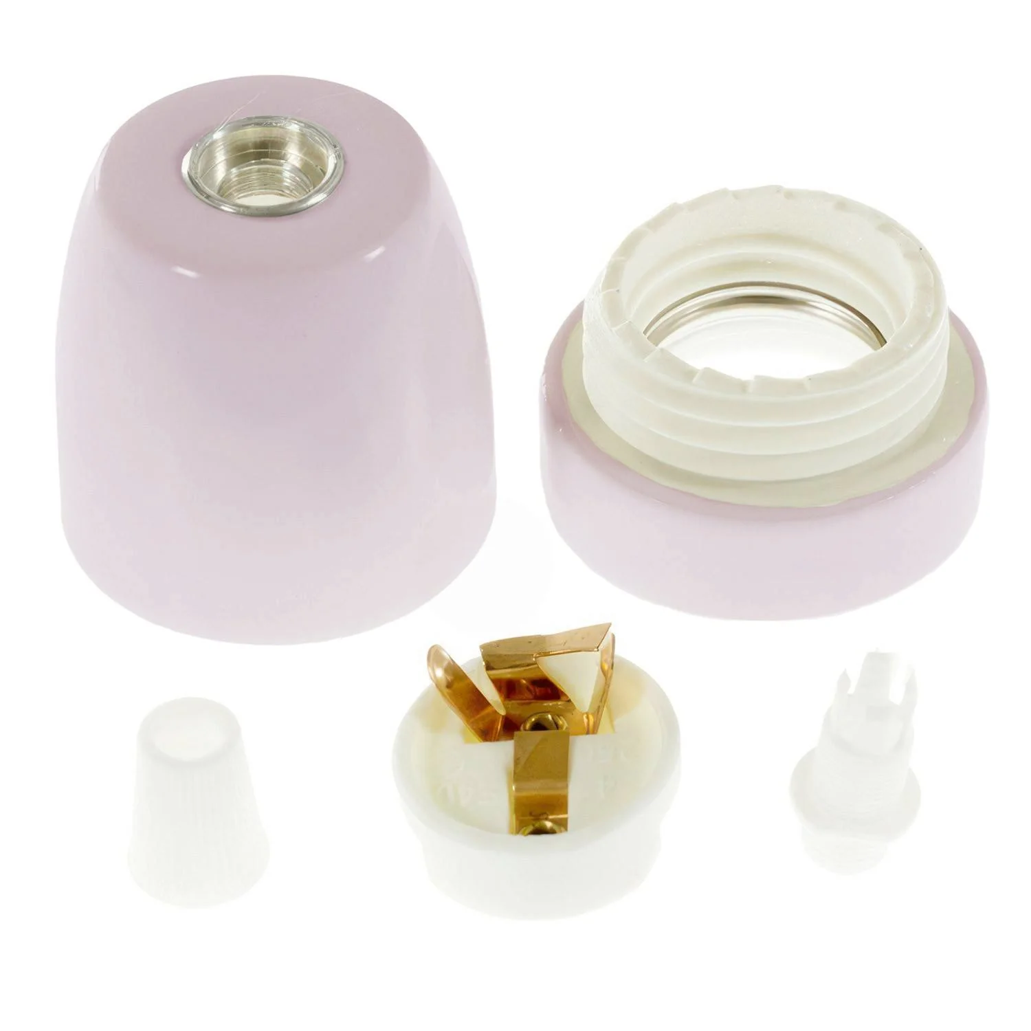 E27-Fassungs-Kit aus Porzellan – Altrosa - Image 2