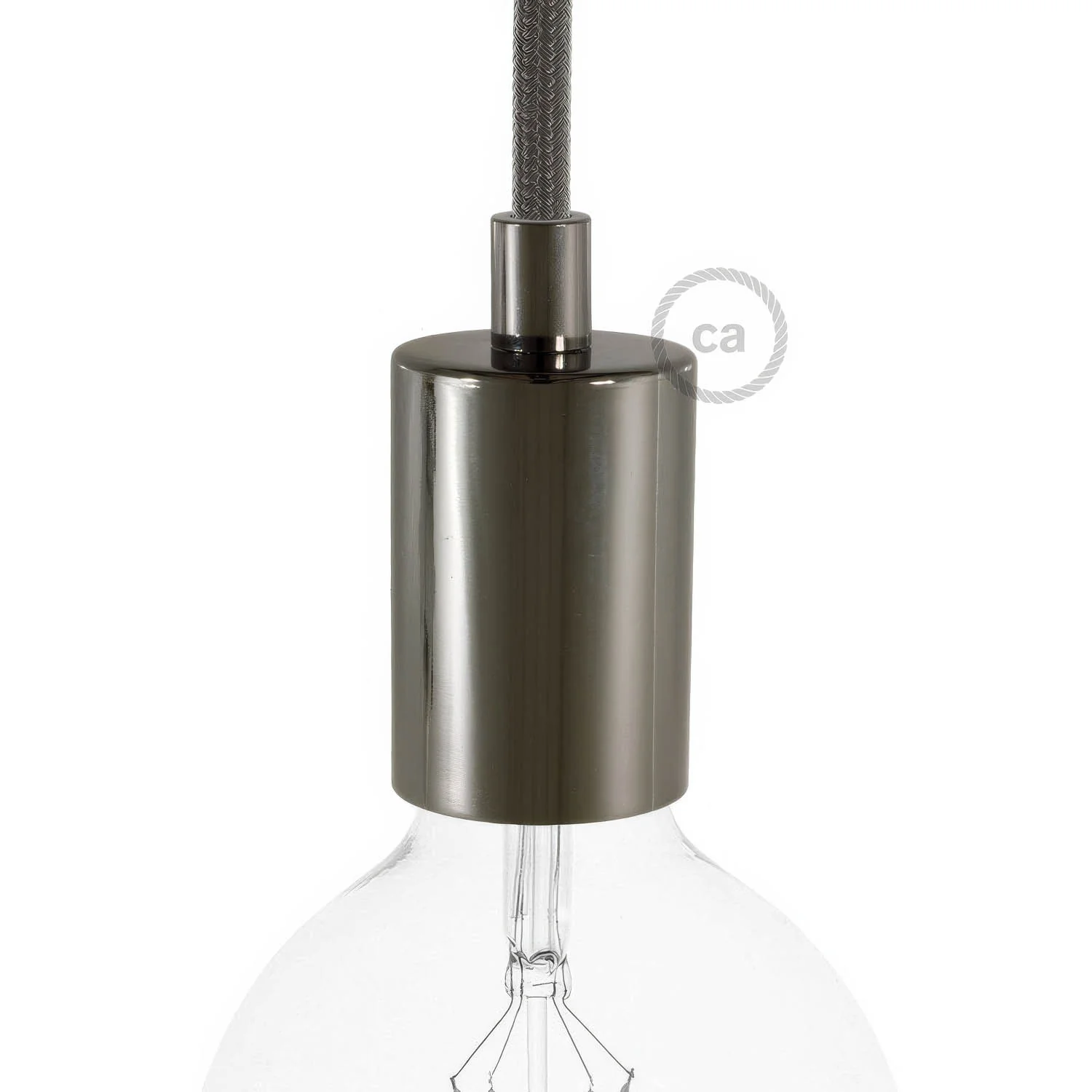 Kit Lampenfassungen E27 zylindrisch aus Metall – Perlschwarz - Image 5