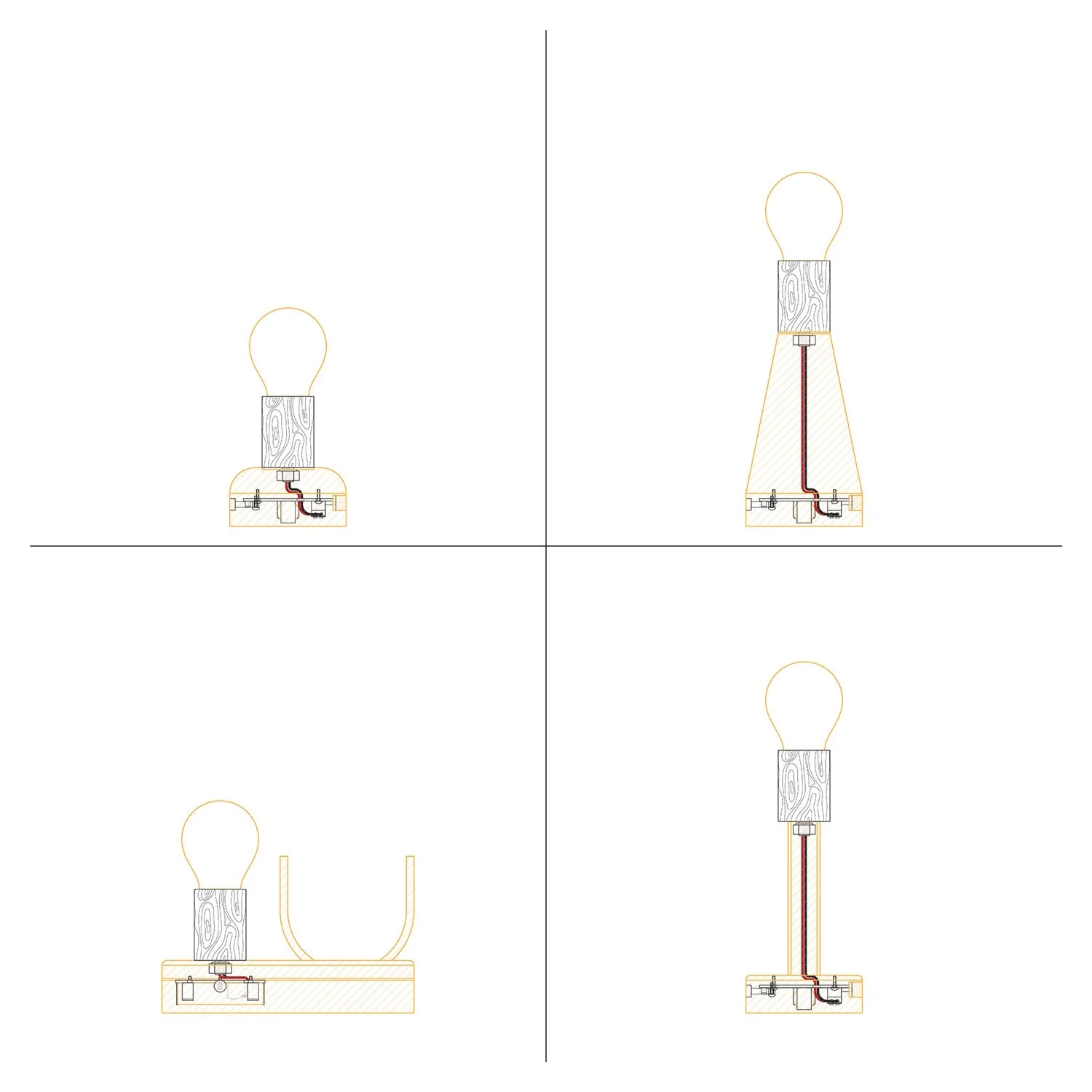 Elektronischer Bausatz für batteriebetriebene 5V‑USB‑C‑Lampen mit E27‑Lampenfassungen aus Holz – Neutral - Image 5