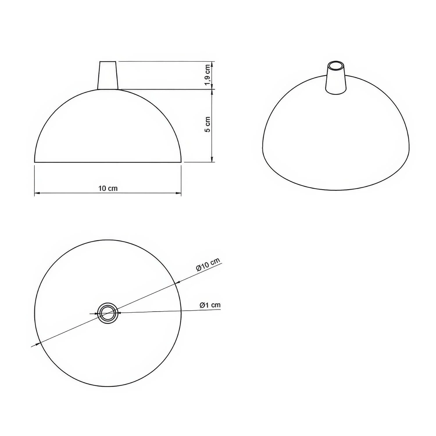 Kit halbrunder Lampenbaldachin aus lackiertem Metall – Glänzend Weiß - Image 4