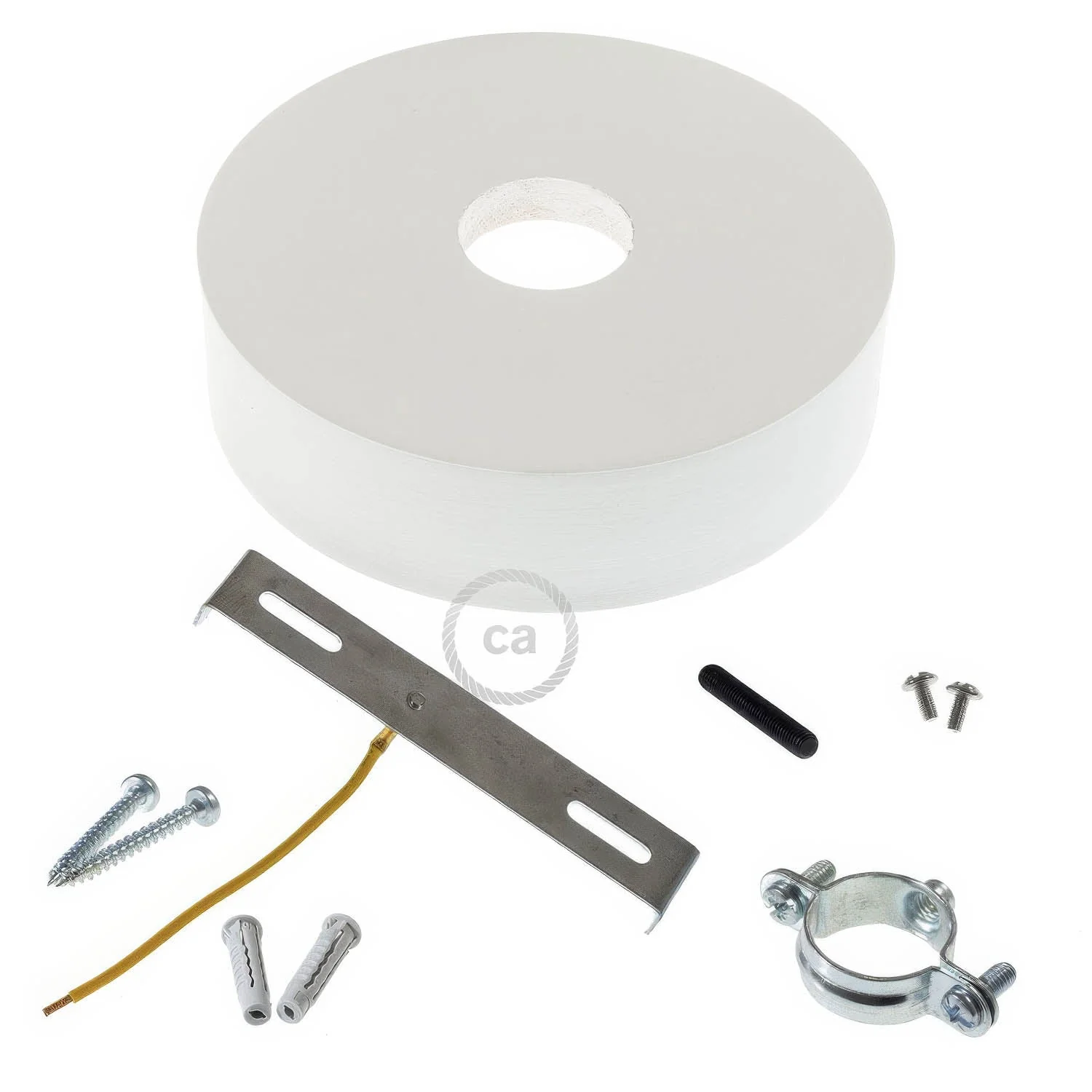 Kit Lampenbaldachin aus Holz für 3XL-Kordel - Weiß - Image 2