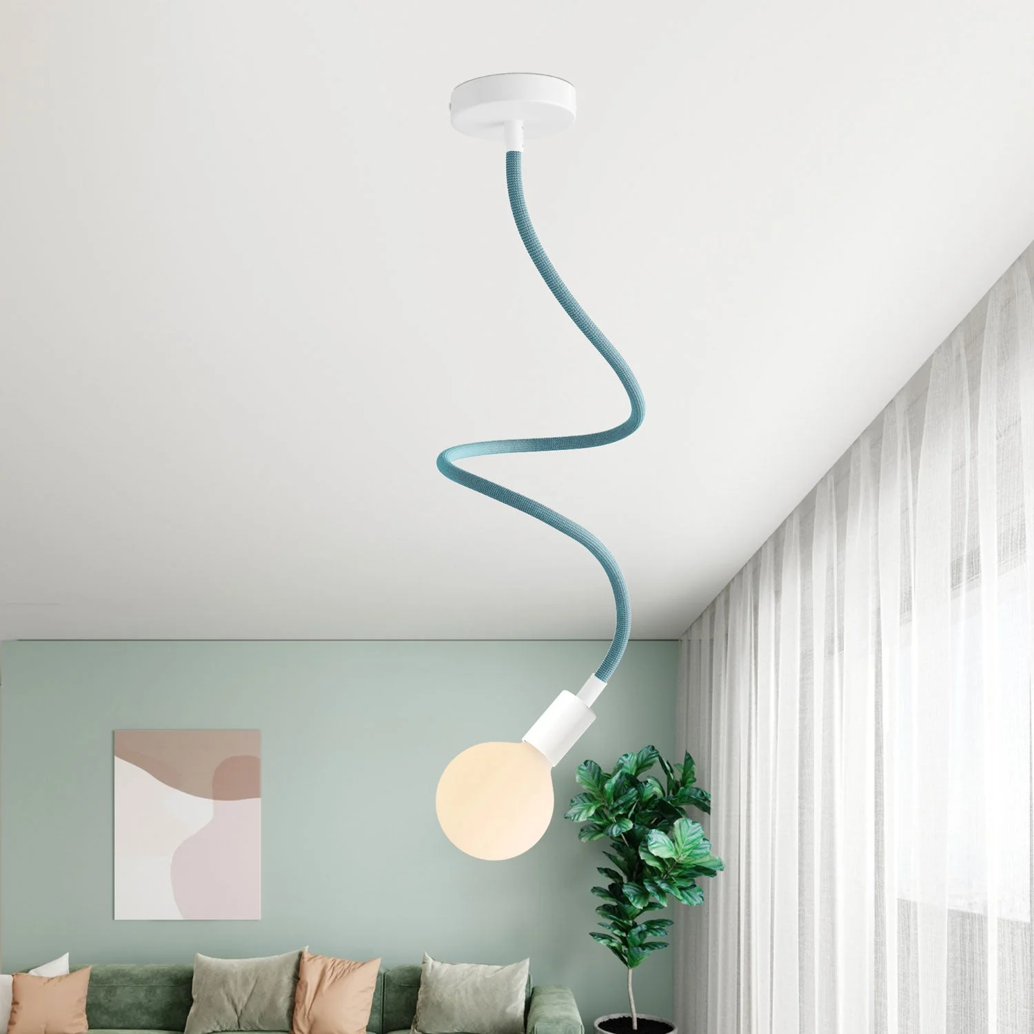 Creative Flex Set: Flexibler Stoffschlauch RM78 Petrol mit Metallabschlüssen - Image 10