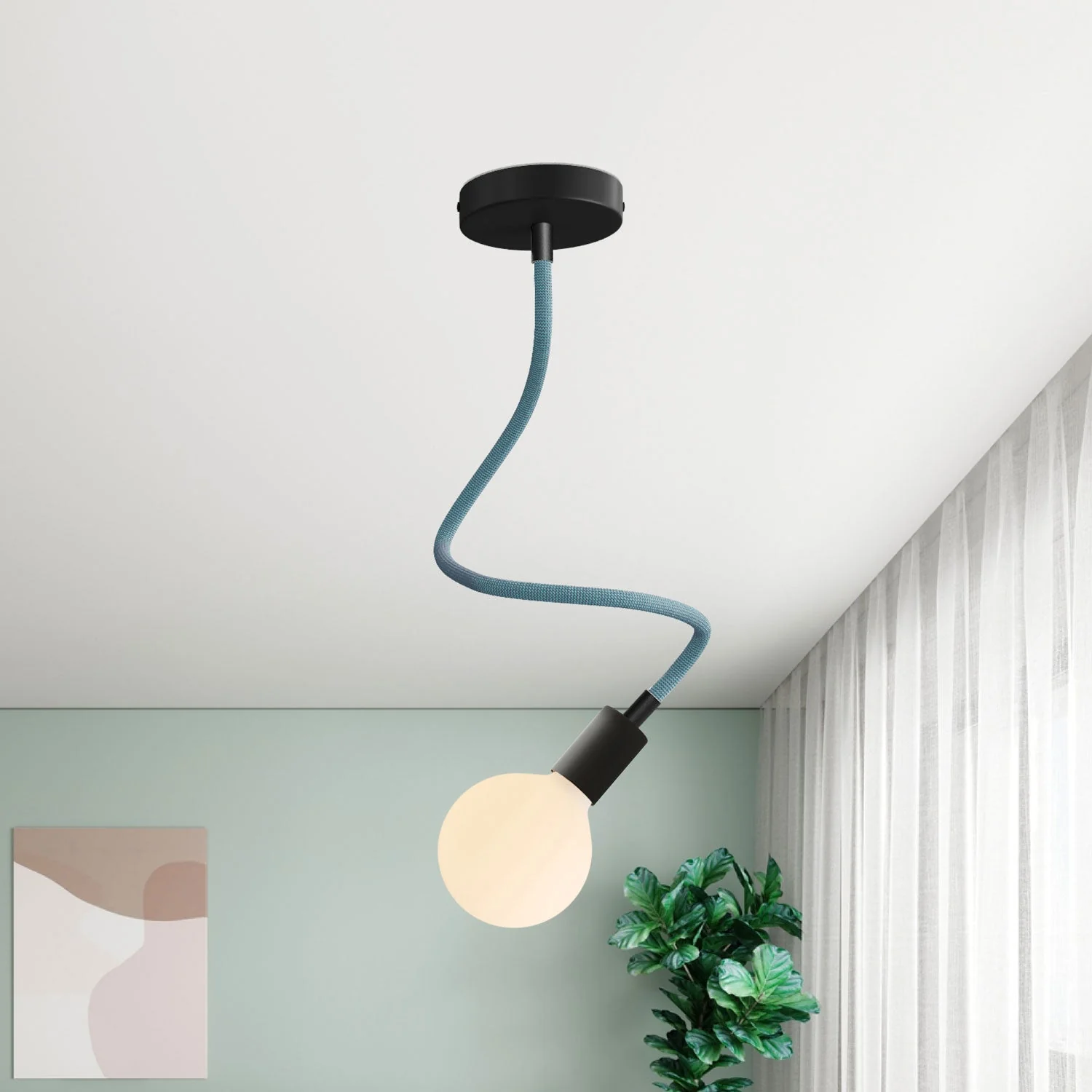 Creative Flex Set: Flexibler Stoffschlauch RM78 Petrol mit Metallabschlüssen - Image 16