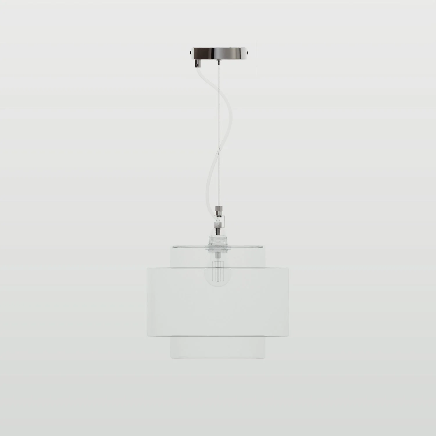 Kit Lampenbaldachin Ø 120 mm mit Stahlaufhängung und millimetergenauem Balancer – Chrom - Image 2