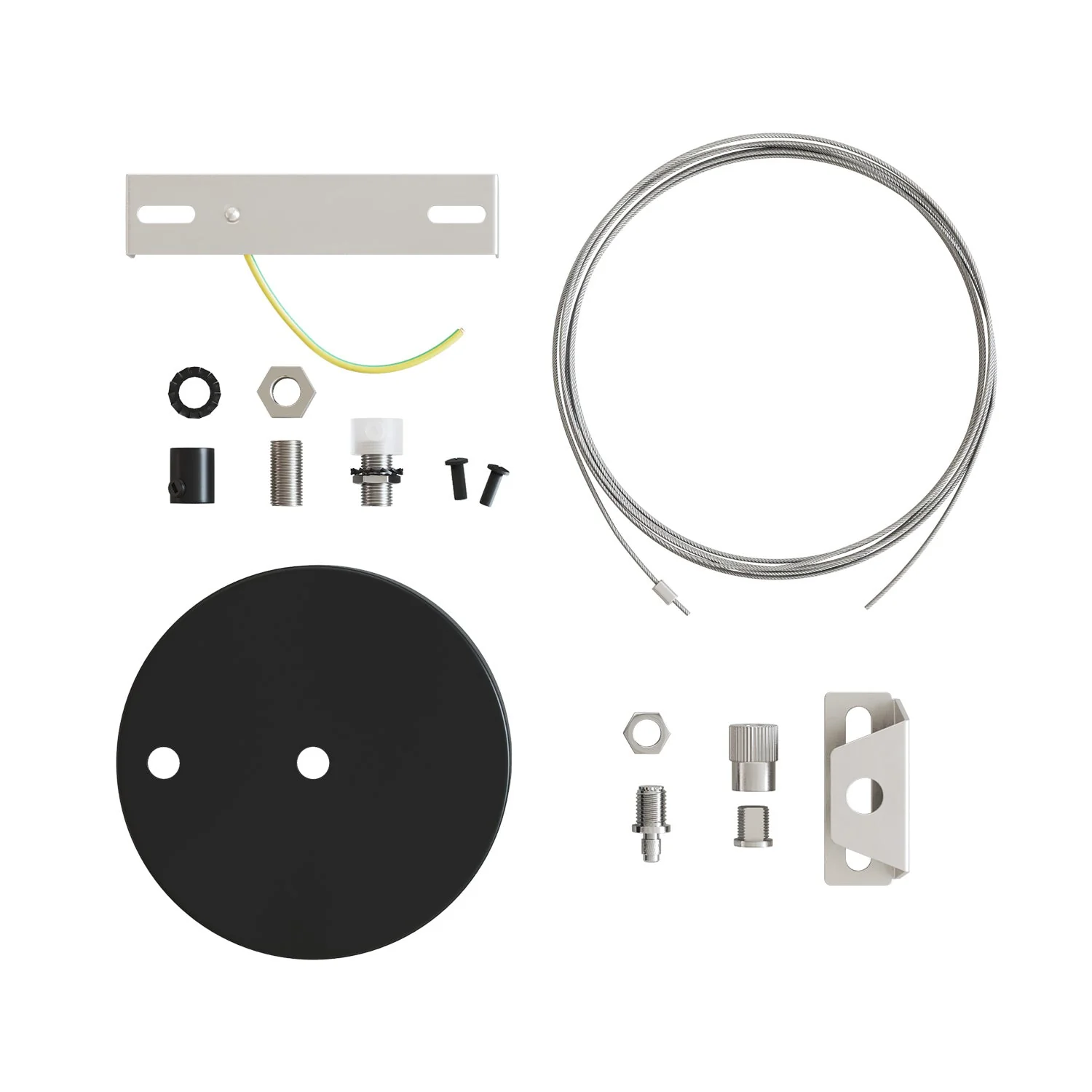 Kit Lampenbaldachin Ø 120 mm mit Stahlaufhängung und millimetergenauem Balancer – Mattschwarz - Image 4