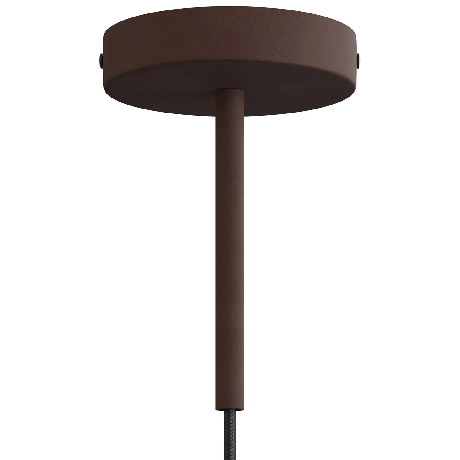 Zylindrisches Metalldeckenbaldachin-Set mit 15 cm Kabelklemme – Dunkel rostfarben lackiert