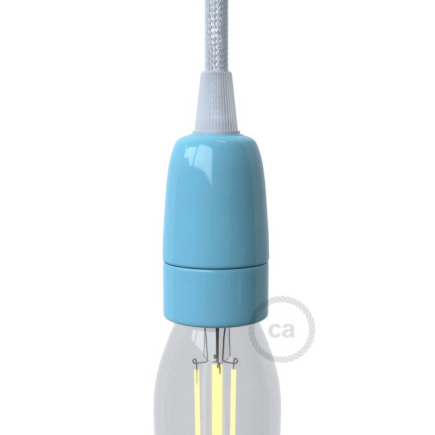 Lampenfassungen E14 aus Porzellan – Blau