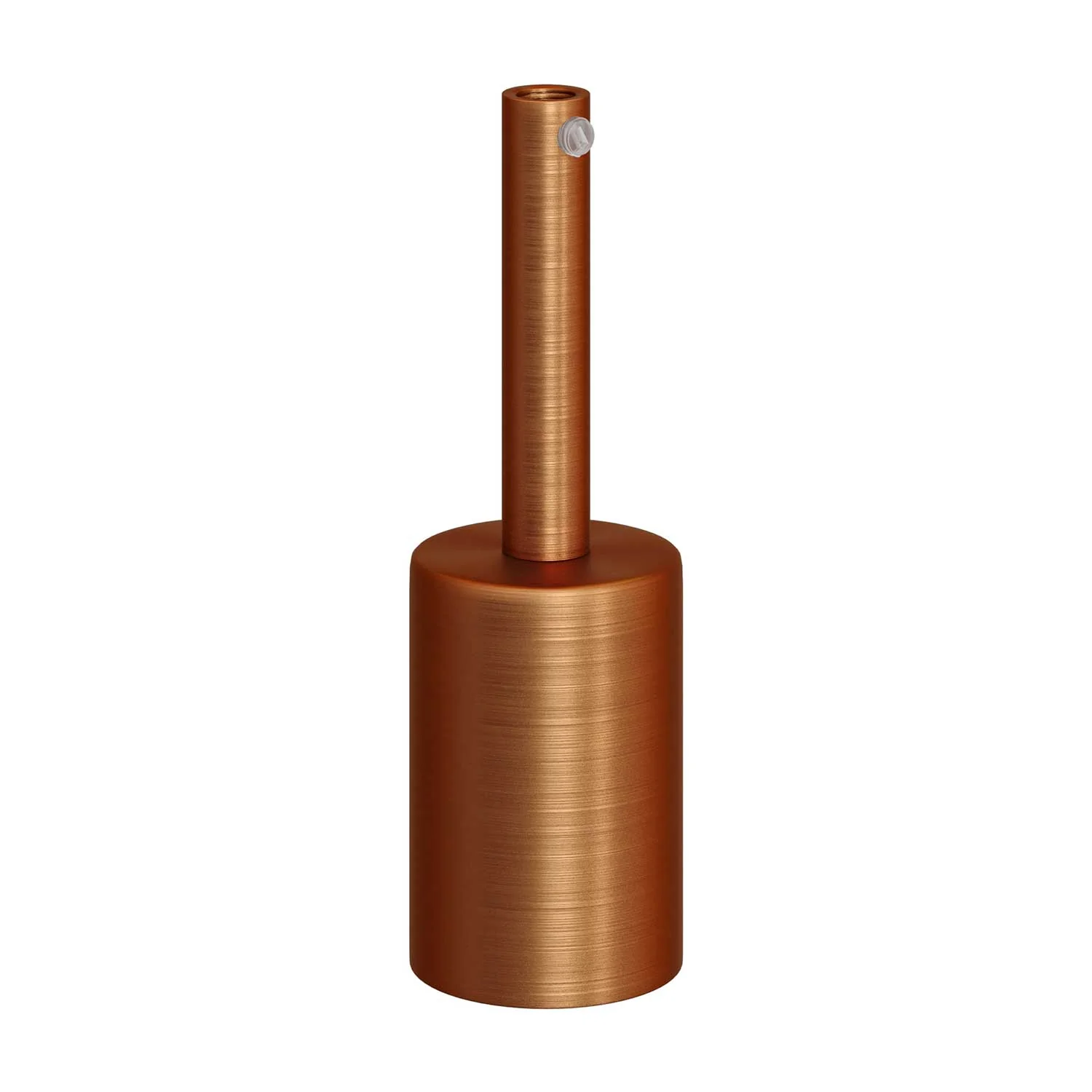 Kit Metall-Fassung E27 zylindrisch mit 7 cm Kabelzugentlaster – Satinierter Kupfer - Image 3