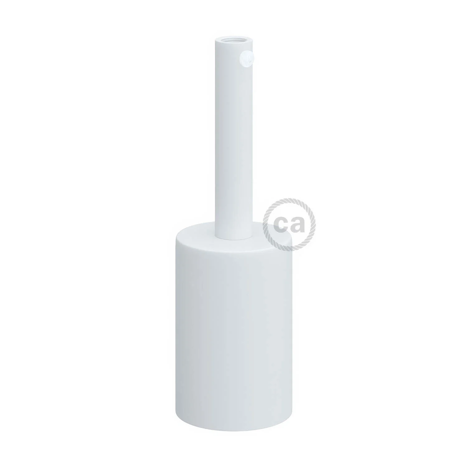Zylindrisches E27-Fassungsset aus Metall mit 7-cm-Zugentlastung – Mattweiß - Image 3