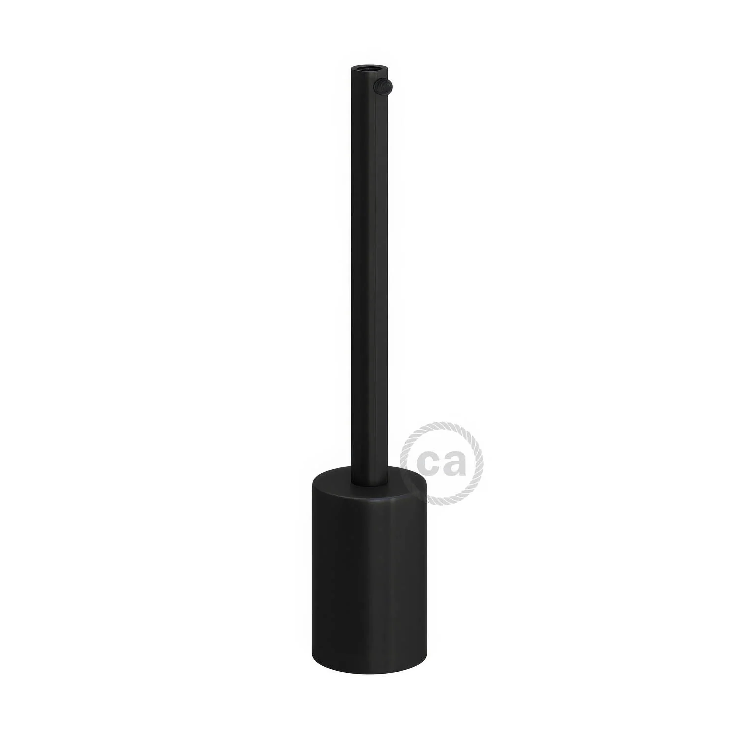 Kit zylindrische E27 Lampenfassung aus Metall mit 15 cm Kabelverschraubung – Schwarz - Image 3