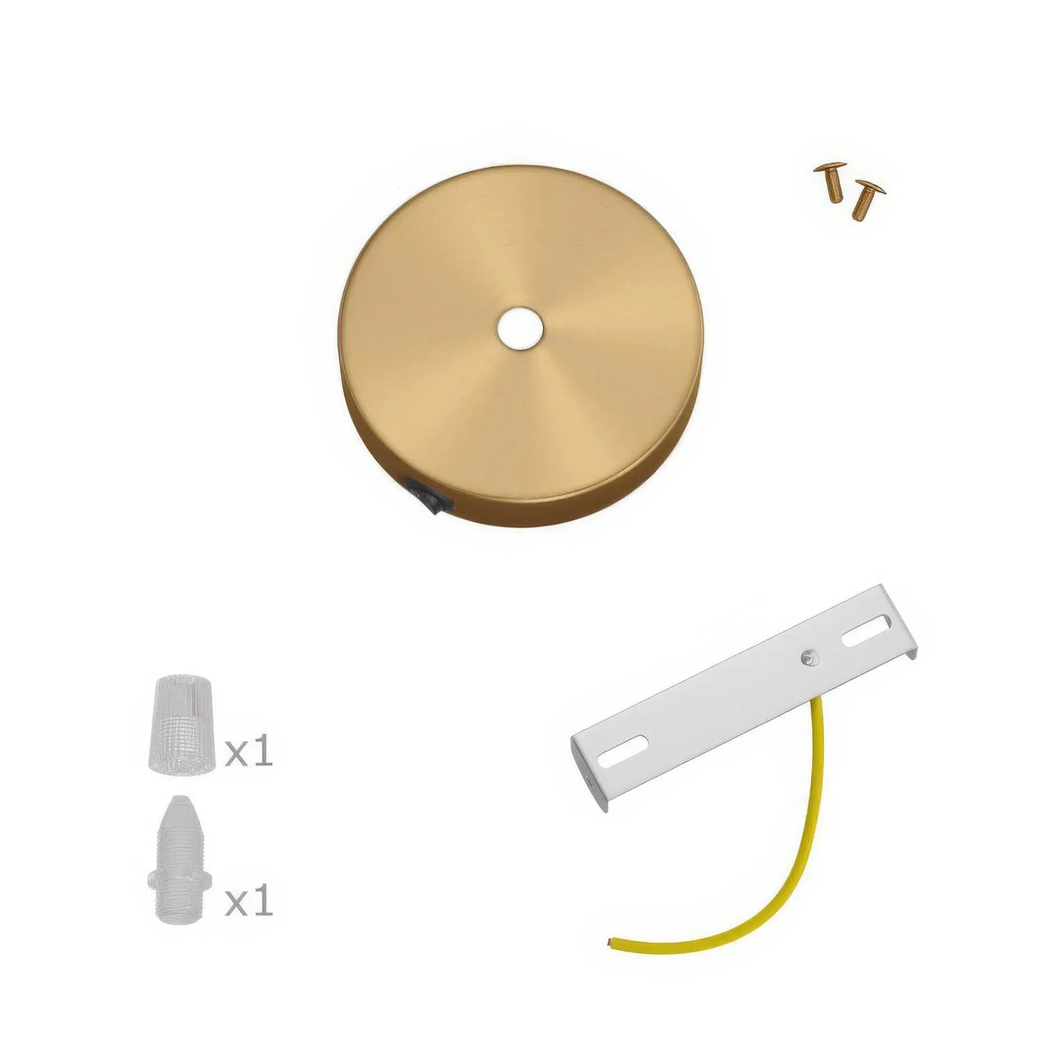 Mini-Lampenbaldachin-Set zylindrisch aus Metall mit Schalter – Satinierte Bronze - Image 3