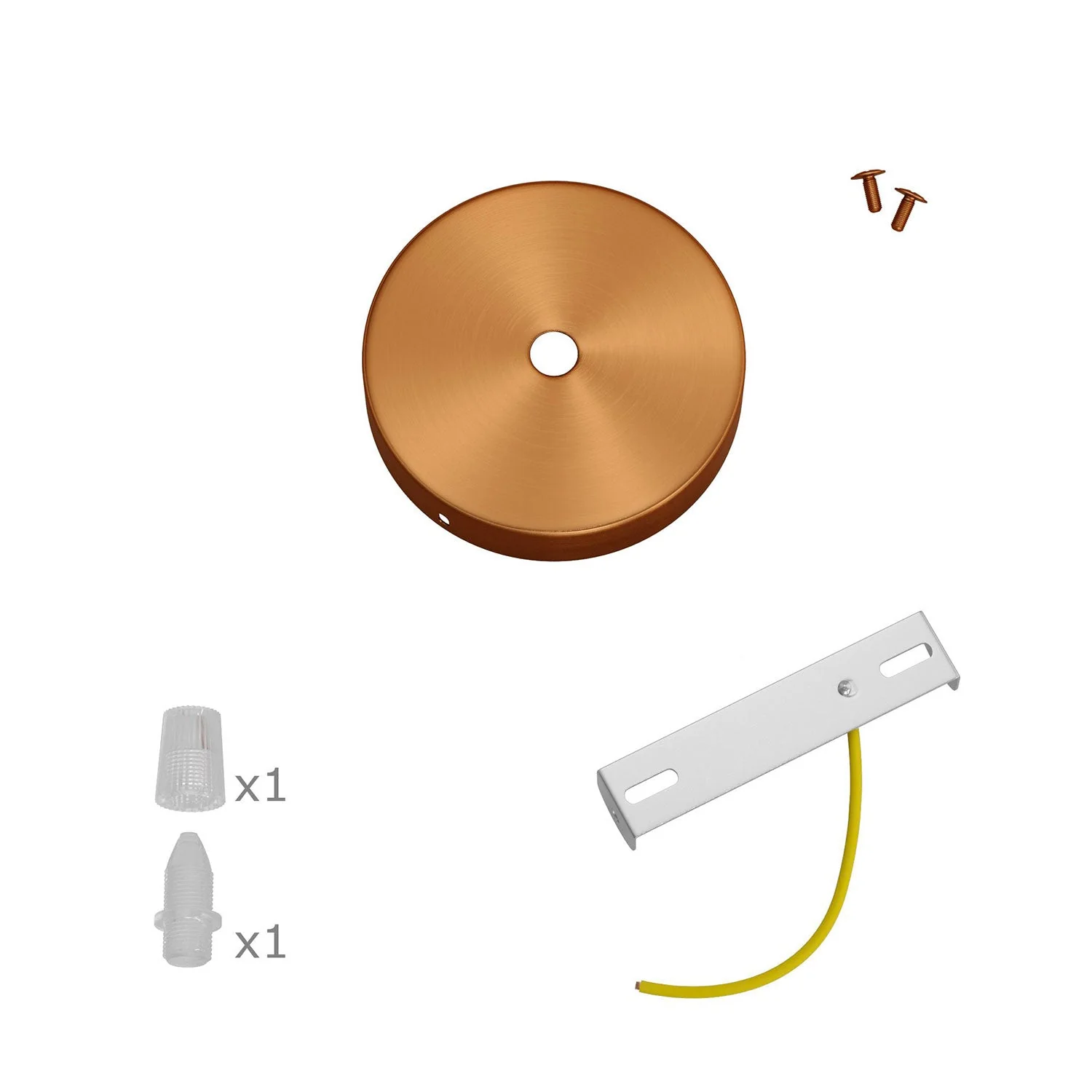 Mini-Baldachinset zylindrisch aus Metall mit 1 mittigem Loch – Satin-Kupfer - Image 3