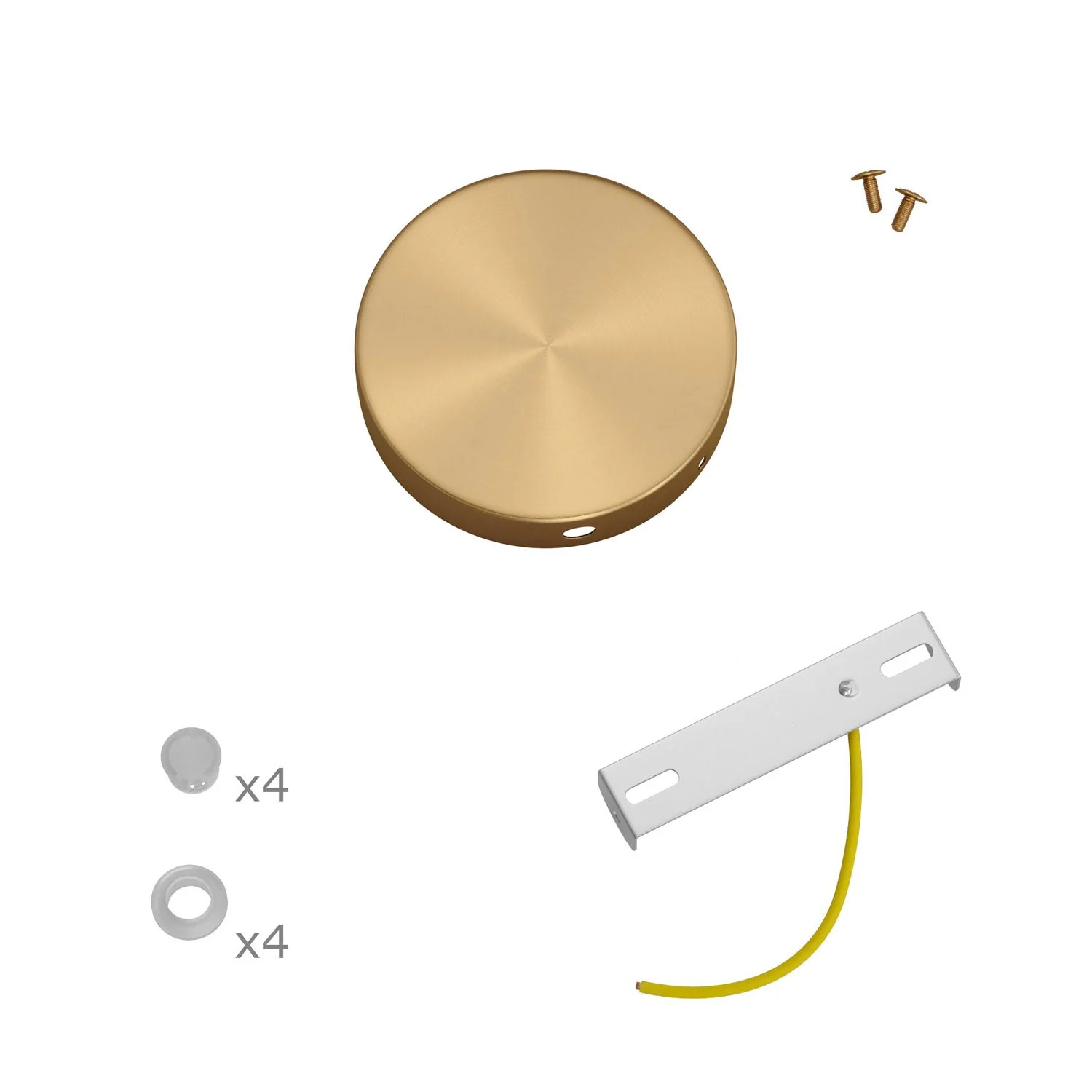 Mini-Rosetten-Kit Zylinderform aus Metall mit 4 seitlichen Löchern (Anschlussdose) – Bronze satiniert - Image 3