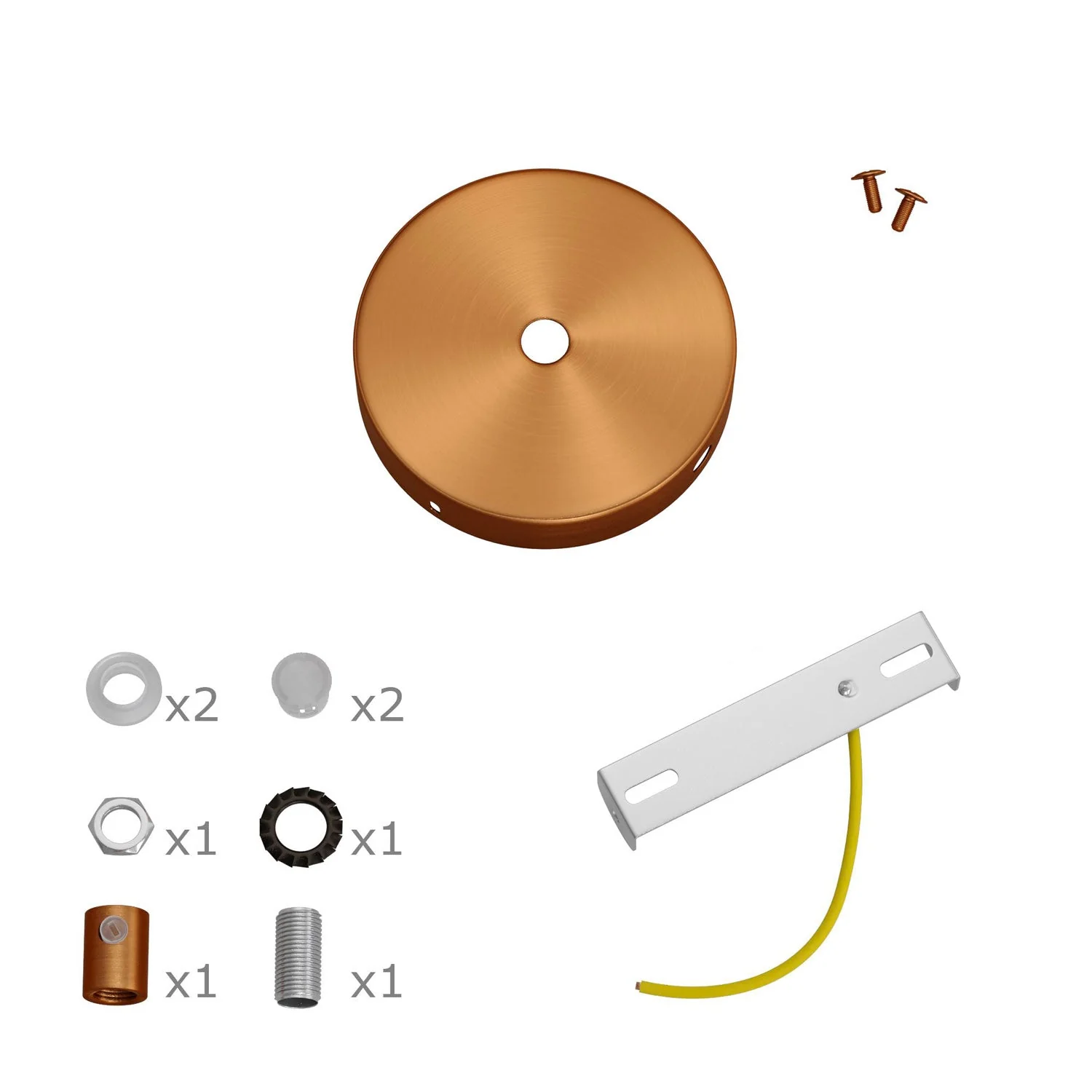 Kit Mini-Zylinderbaldachin aus Metall mit 1 zentralem Loch und 4 seitlichen Löchern – Satin-Kupfer - Image 6
