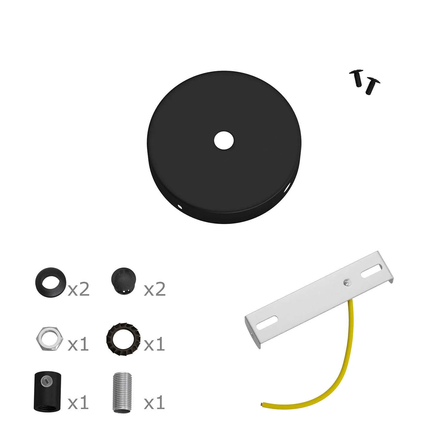 Mini-Baldachin-Metallkit mit 1 zentralem und 2 seitlichen Löchern – Schwarz - Image 7