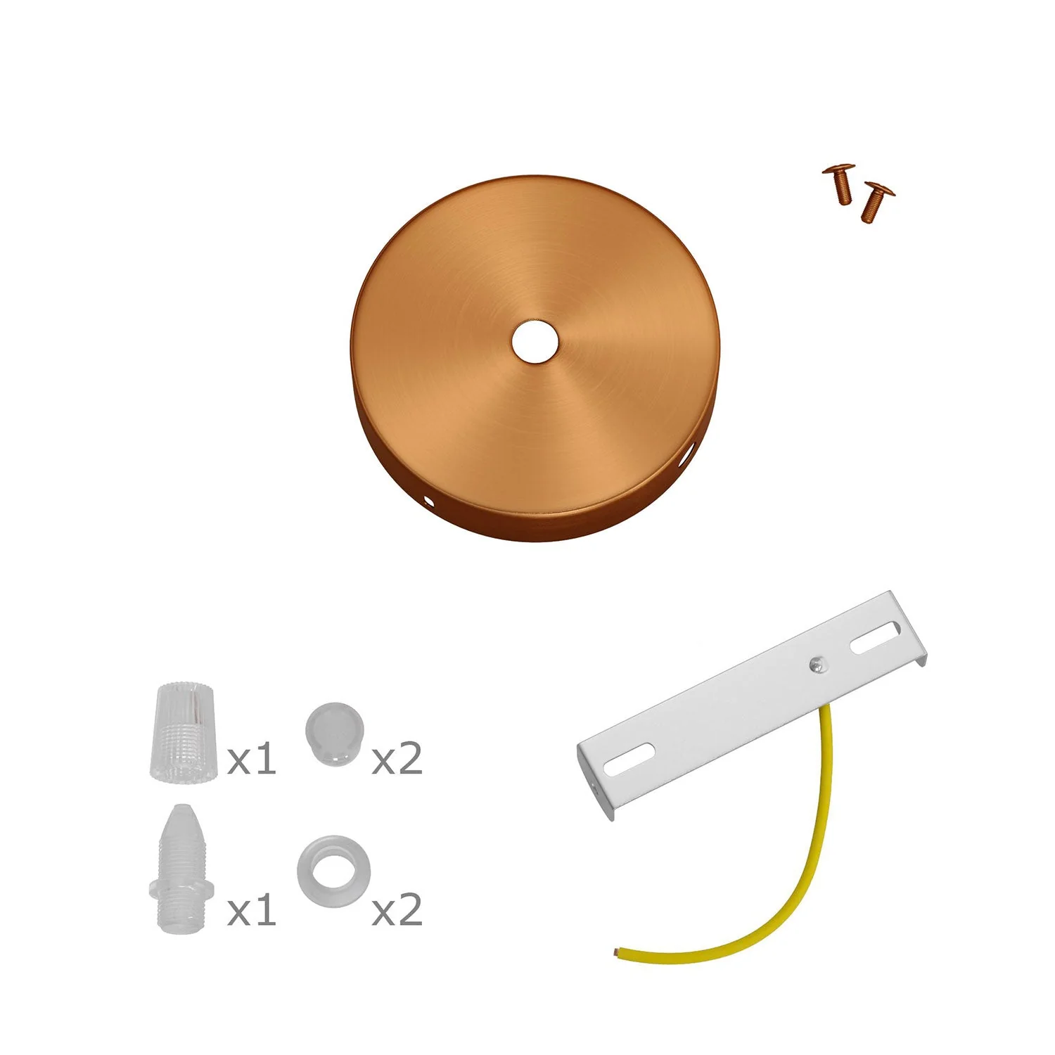 Mini-zylindrisches Metall-Baldachin-Kit mit 1 mittigem und 2 seitlichen Löchern – Satin-Kupfer - Image 3