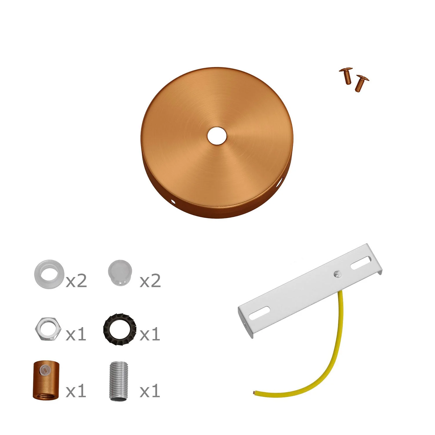 Mini-zylindrisches Metall-Baldachin-Kit mit 1 mittigem und 2 seitlichen Löchern – Satin-Kupfer - Image 7