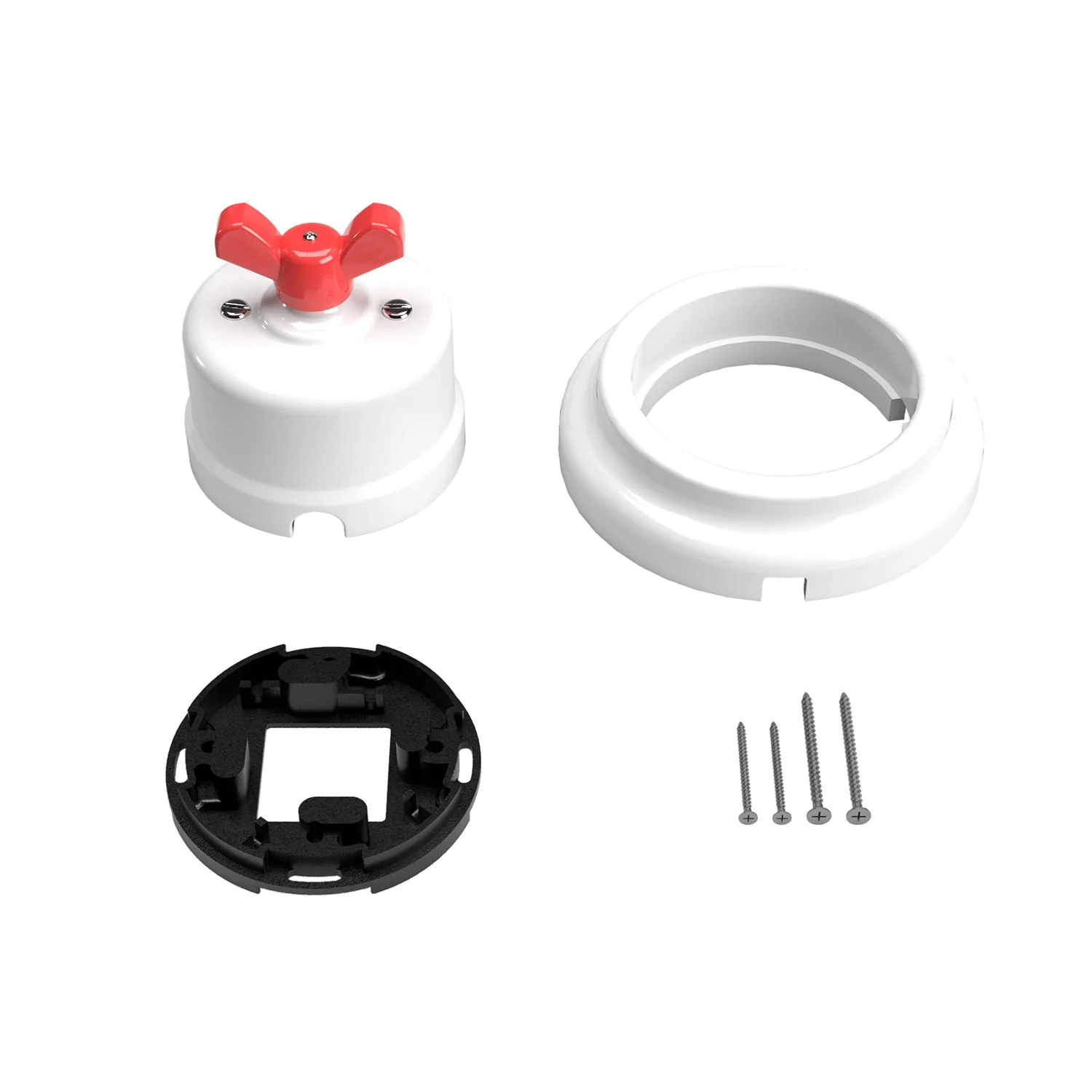 Wechselschalter-Kit mit Flügelmutter und Sockel aus weißem Porzellan - Image 16