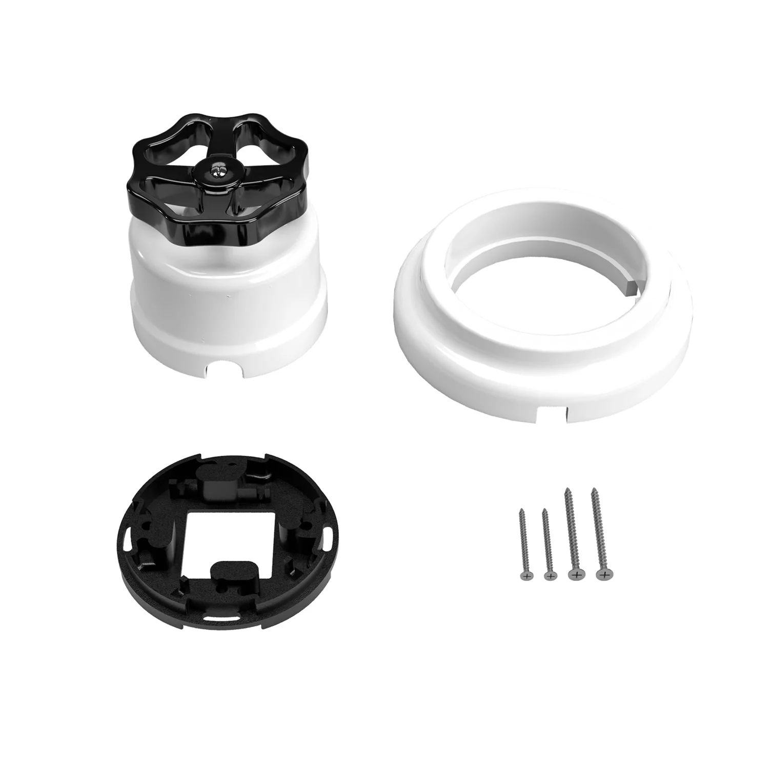 Schalter-/Wechsler-Set mit Drehknopf und Sockel aus weißem Porzellan - Image 11
