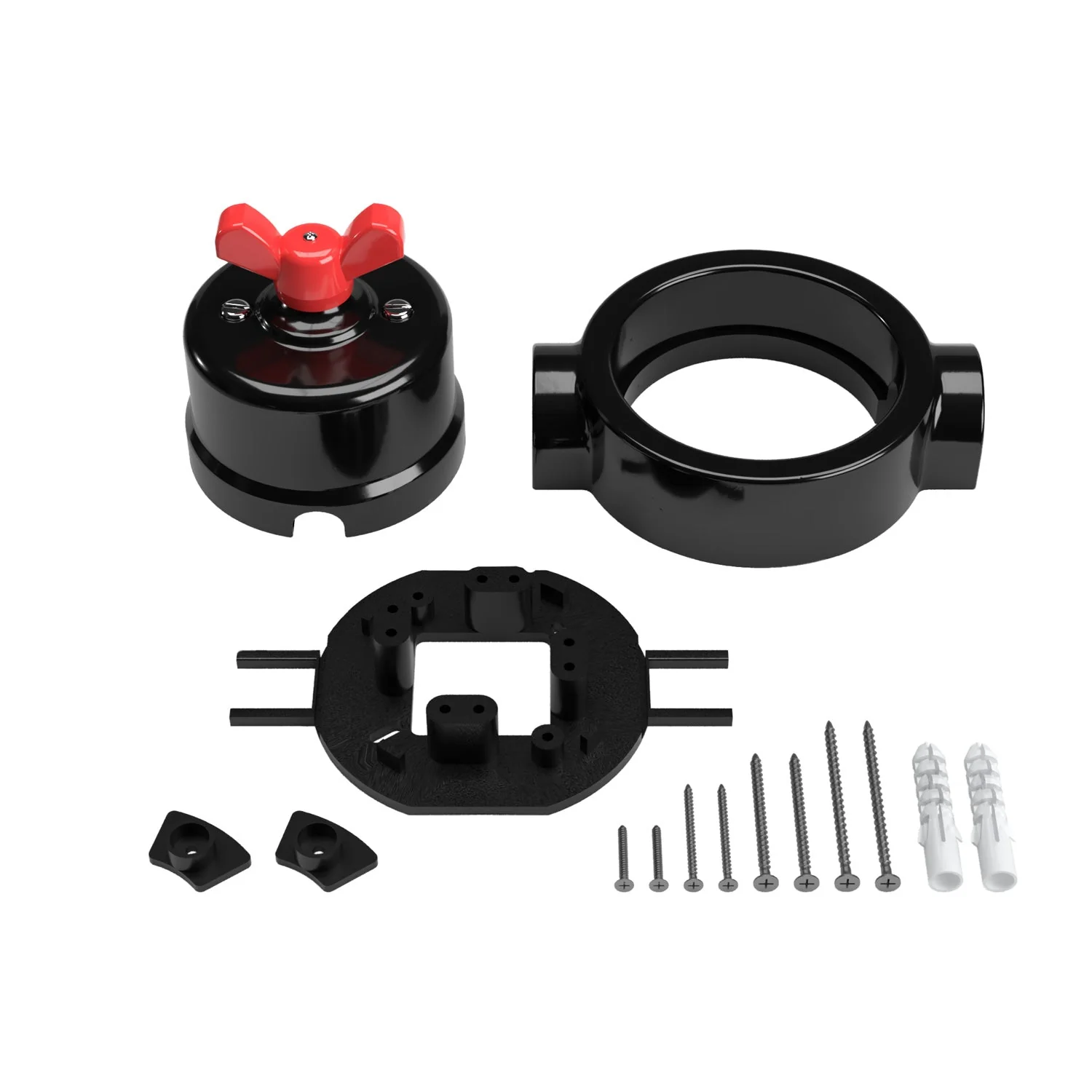 Schalter-/Wechselschalter-Set mit Flügelmutter und Sockel für Creative-Tubes aus schwarzem Porzellan - Image 61