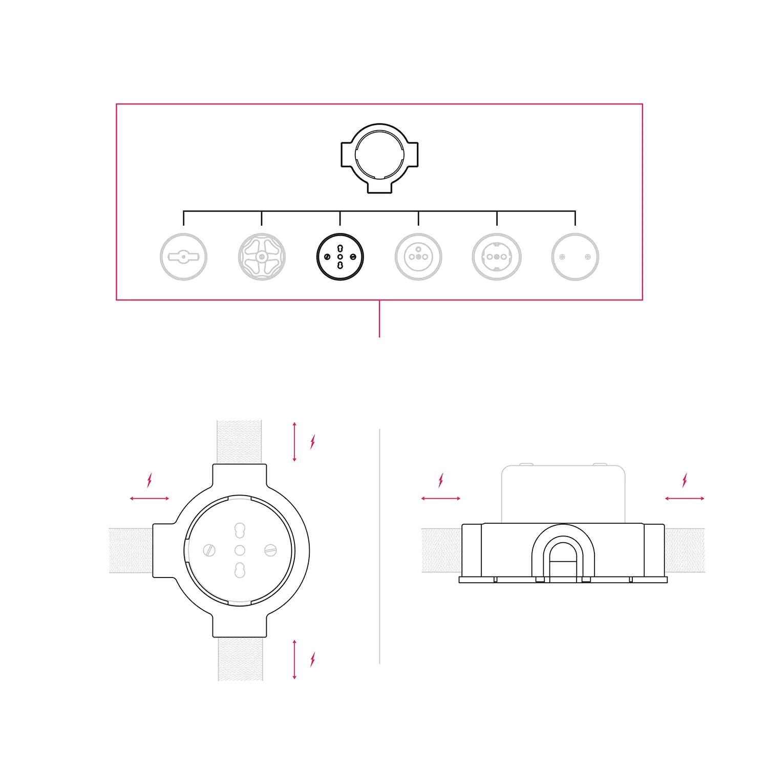 Italienische Bipasso-Steckdose 10/16A für Wandmontage mit Porzellan-Basis für Creative-Tubes – Weiß - Image 28