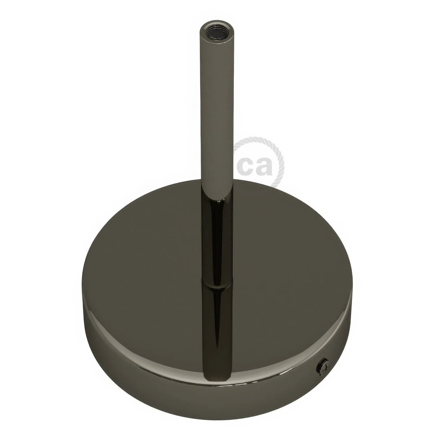 Zylindrisches Metallbaldachin-Kit mit 15 cm Kabelzugentlaster - Schwarz Perle - Image 2