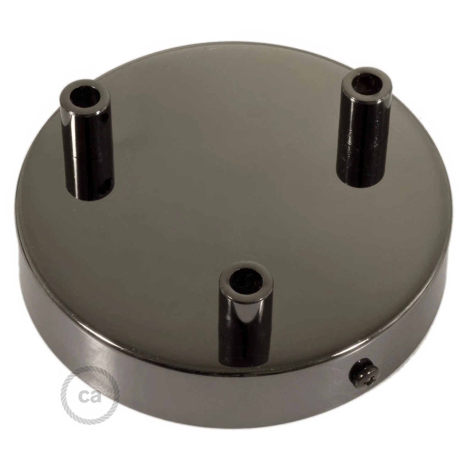 Zylindrisches Lampenbaldachin-Set aus Metall mit 3 Löchern – Perlschwarz - Image 7