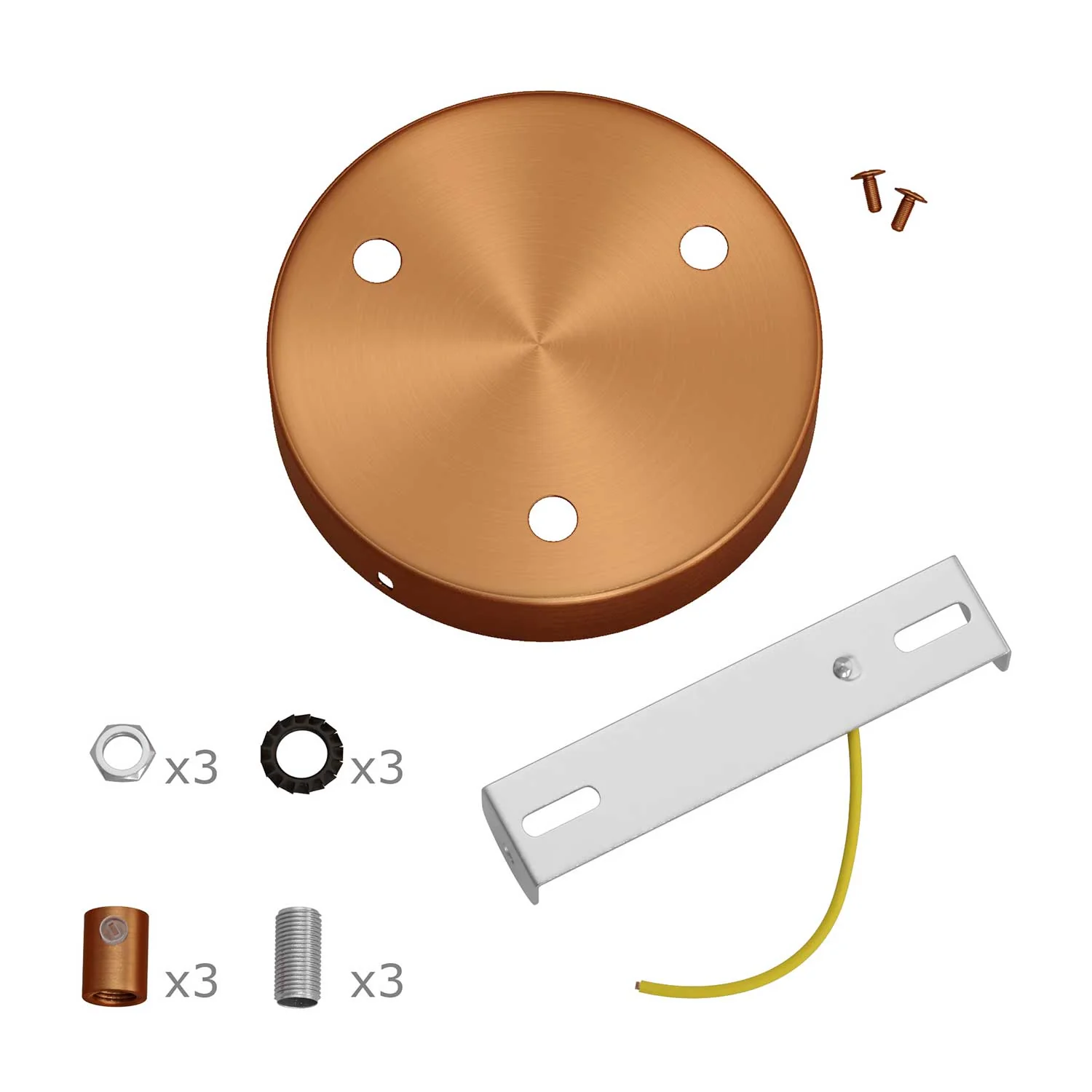 Zylindrisches Baldachin-Kit aus Metall mit 3 Löchern – Gebürstetes Kupfer - Image 8