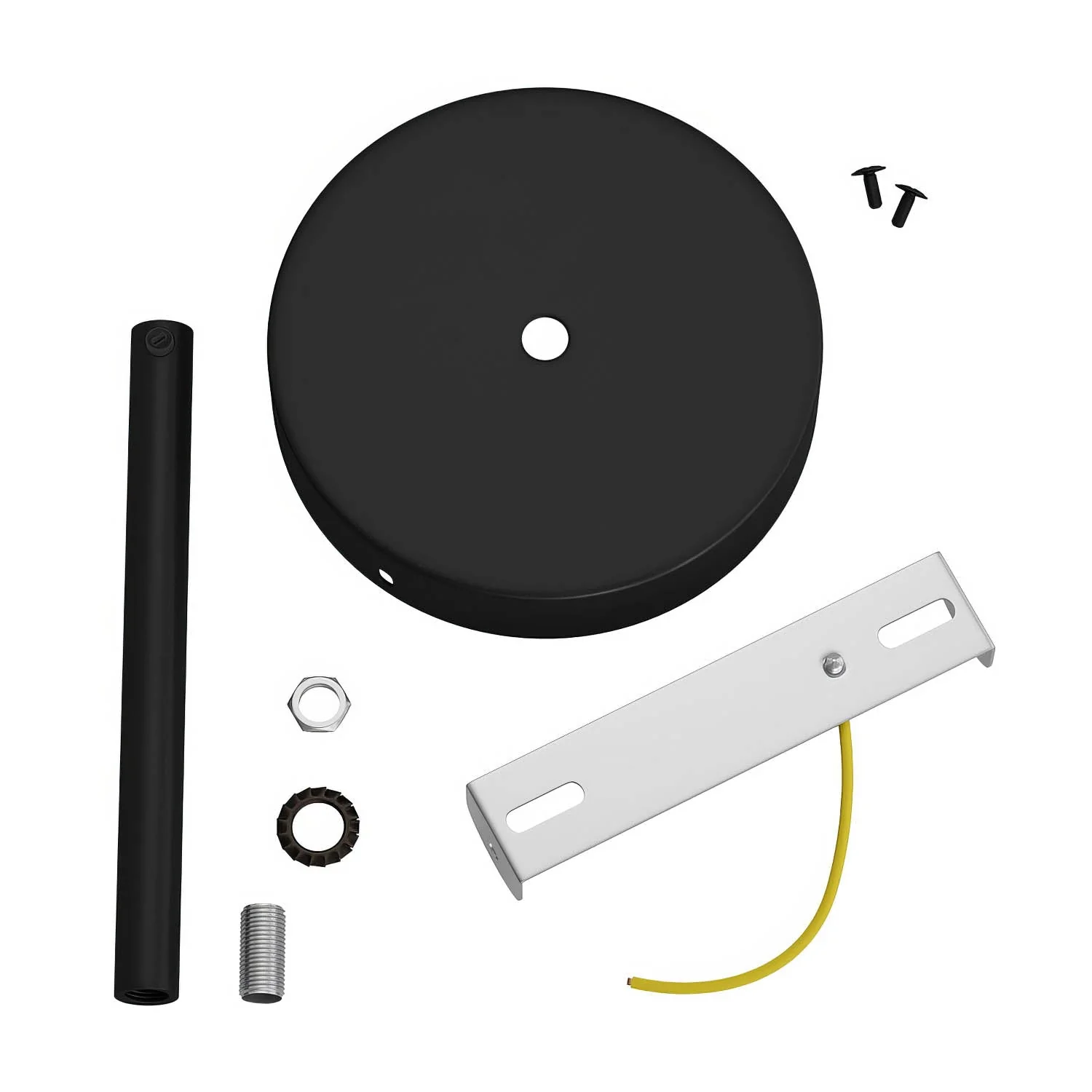 Kit mit zylindrischem Lampenbaldachin aus Metall mit 15 cm Zugentlastung – Schwarz - Image 3