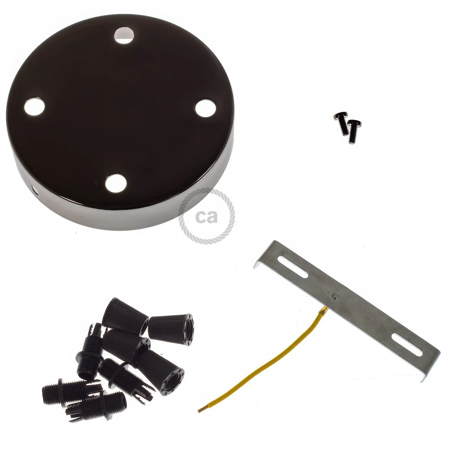 Zylindrisches Metall-Baldachin-Kit mit 4 Löchern - Perlenschwarz - Image 3