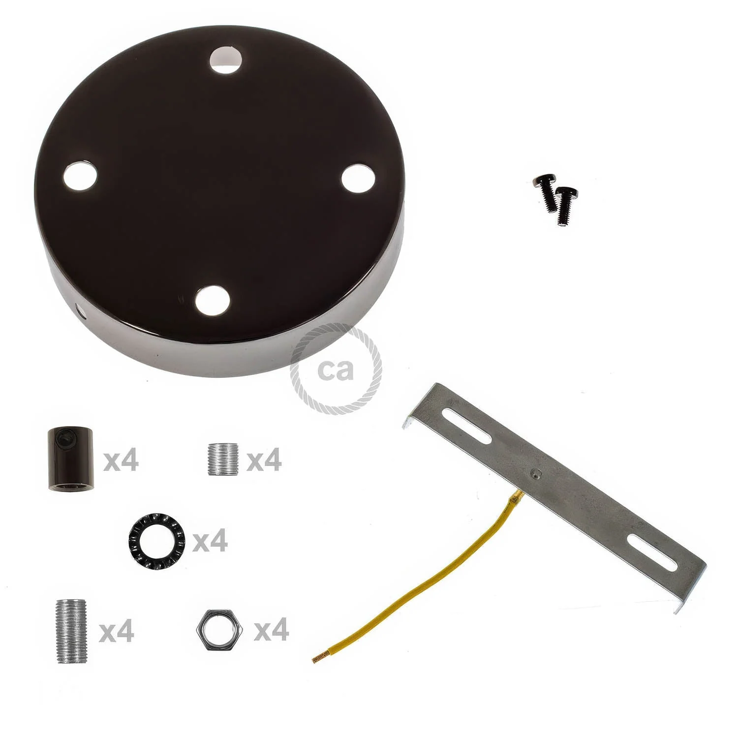 Zylindrisches Metall-Baldachin-Kit mit 4 Löchern - Perlenschwarz - Image 8